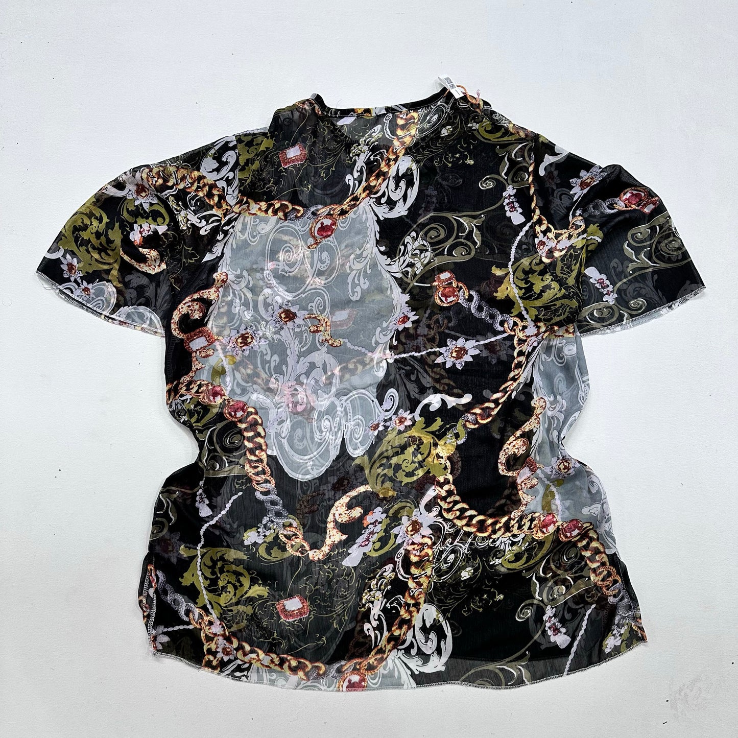 Y2K Mesh Butterfly Rhinestone Blouse