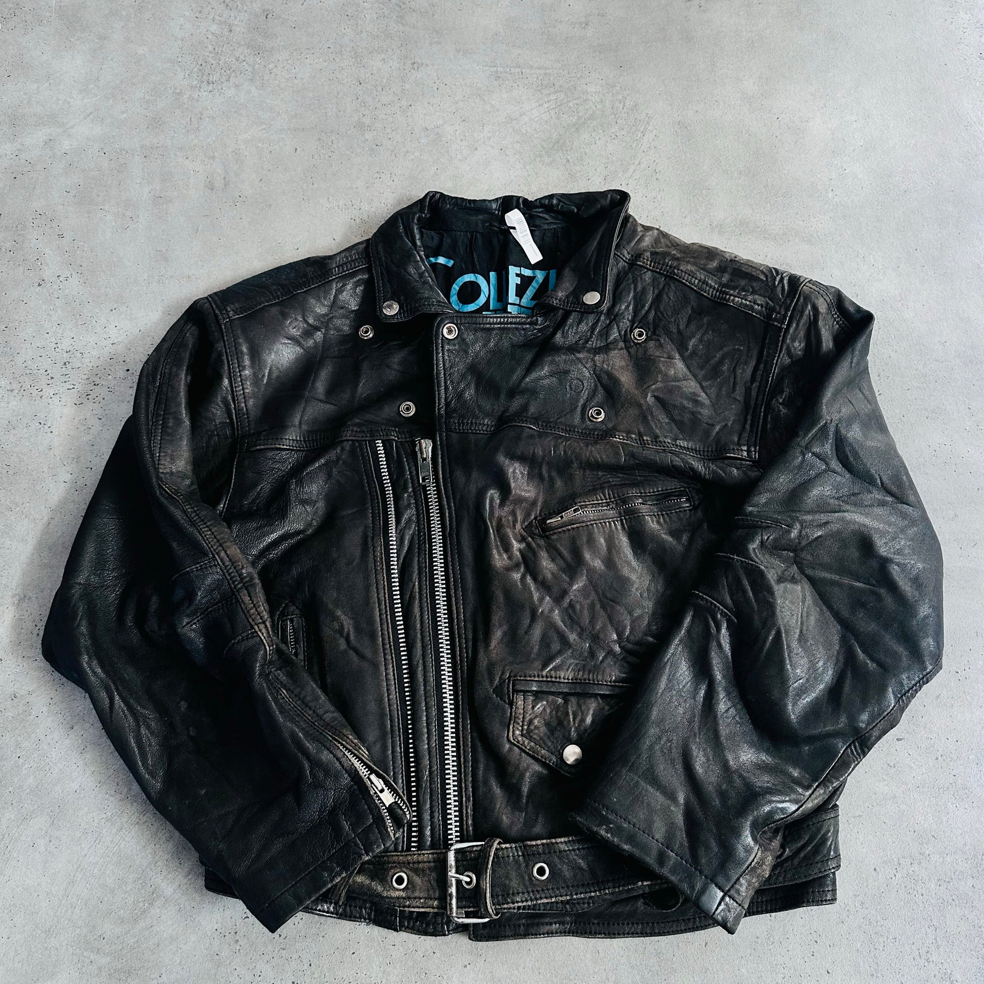 Vintage 70s-90s Germany Retro Double Rider Leather Jackets