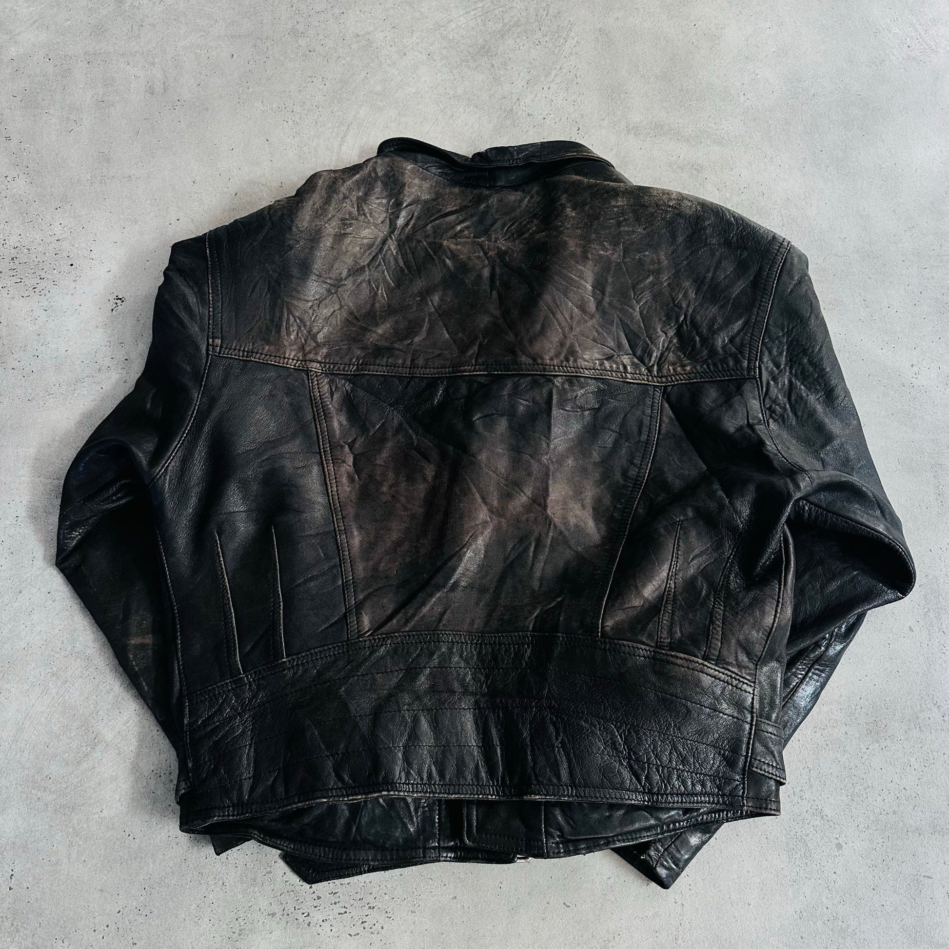 Vintage 70s-90s Germany Retro Double Rider Leather Jackets