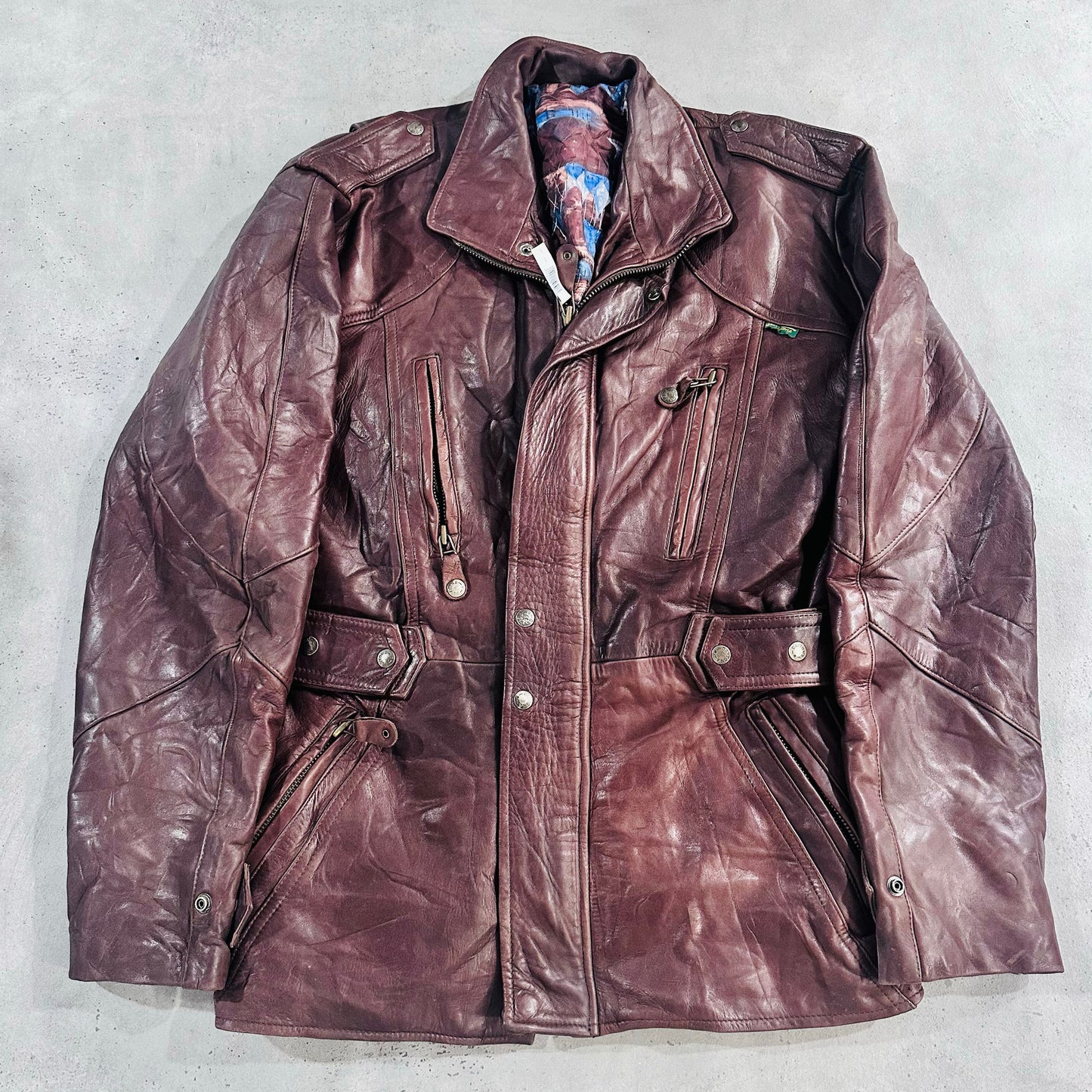 Vintage 70s-90s France Retro Mid-Length Leather Jackets