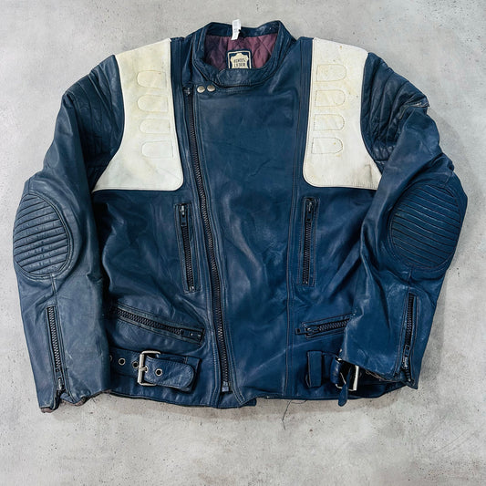 Vintage 70s-90s Germany Retro Double Rider Leather Jackets