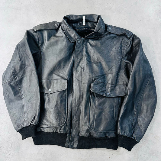 Vintage France Military Flight Leather Jackets