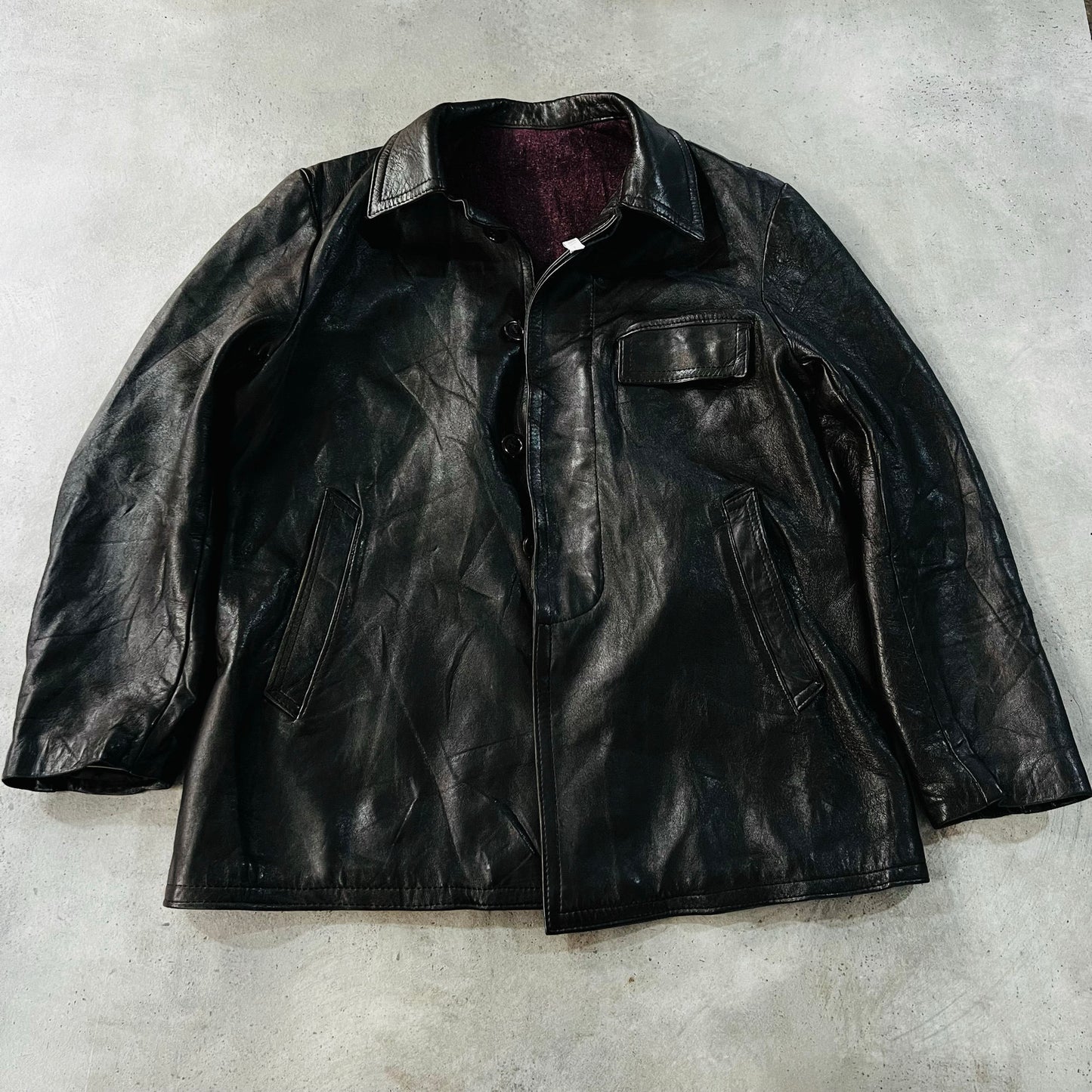 Vintage Retro Mid-Length Leather Jackets