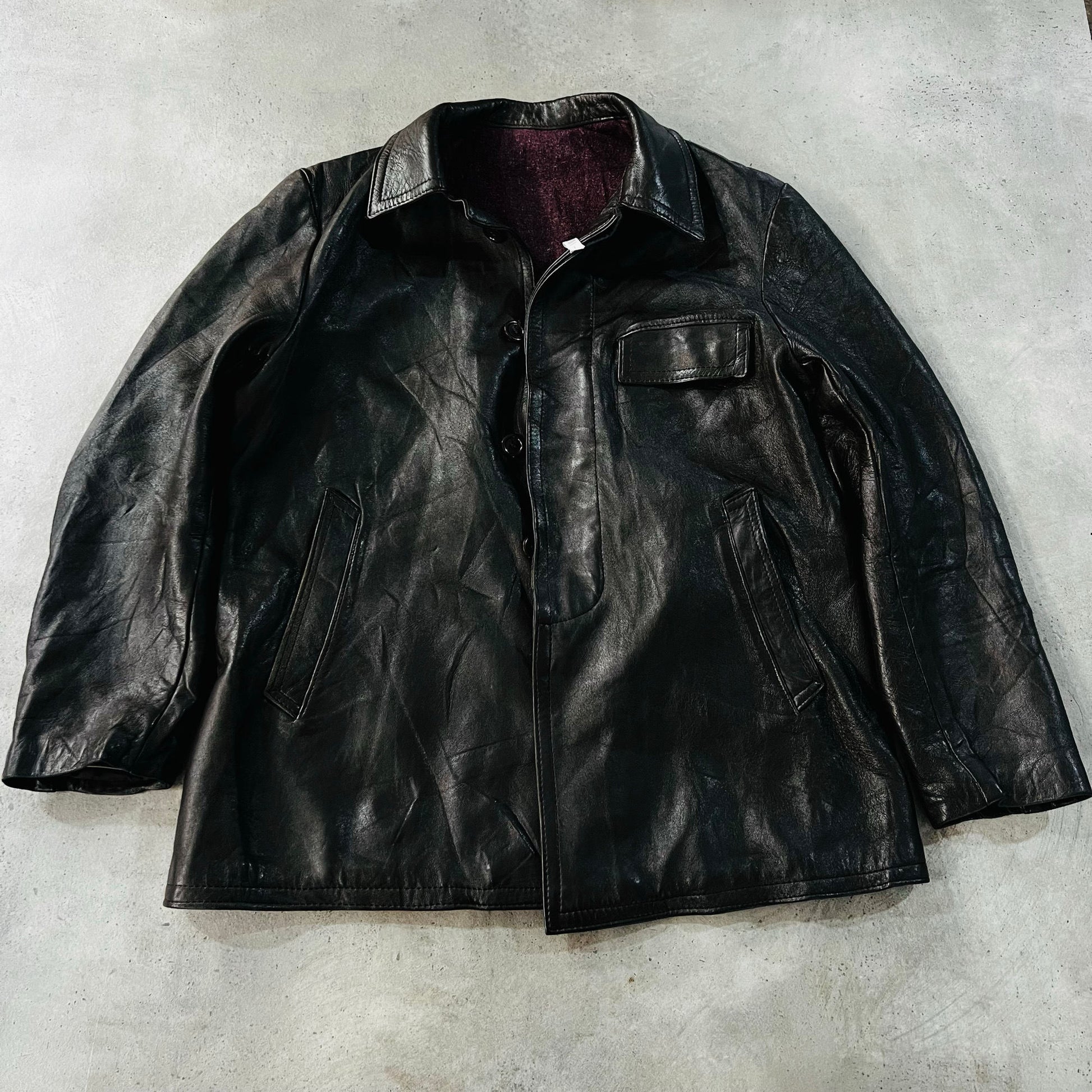 Vintage Retro Mid-Length Leather Jackets