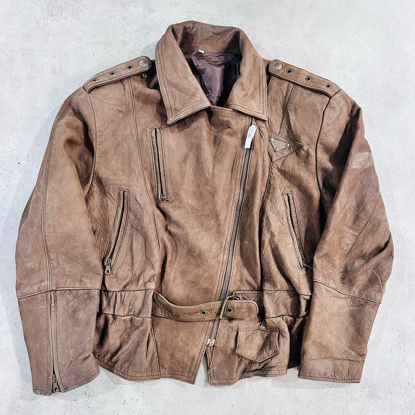 Vintage 70s-90s Italy Retro Double Rider Leather Jackets