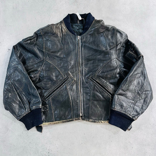Vintage 70s-90s France Retro Flight Leather Jackets