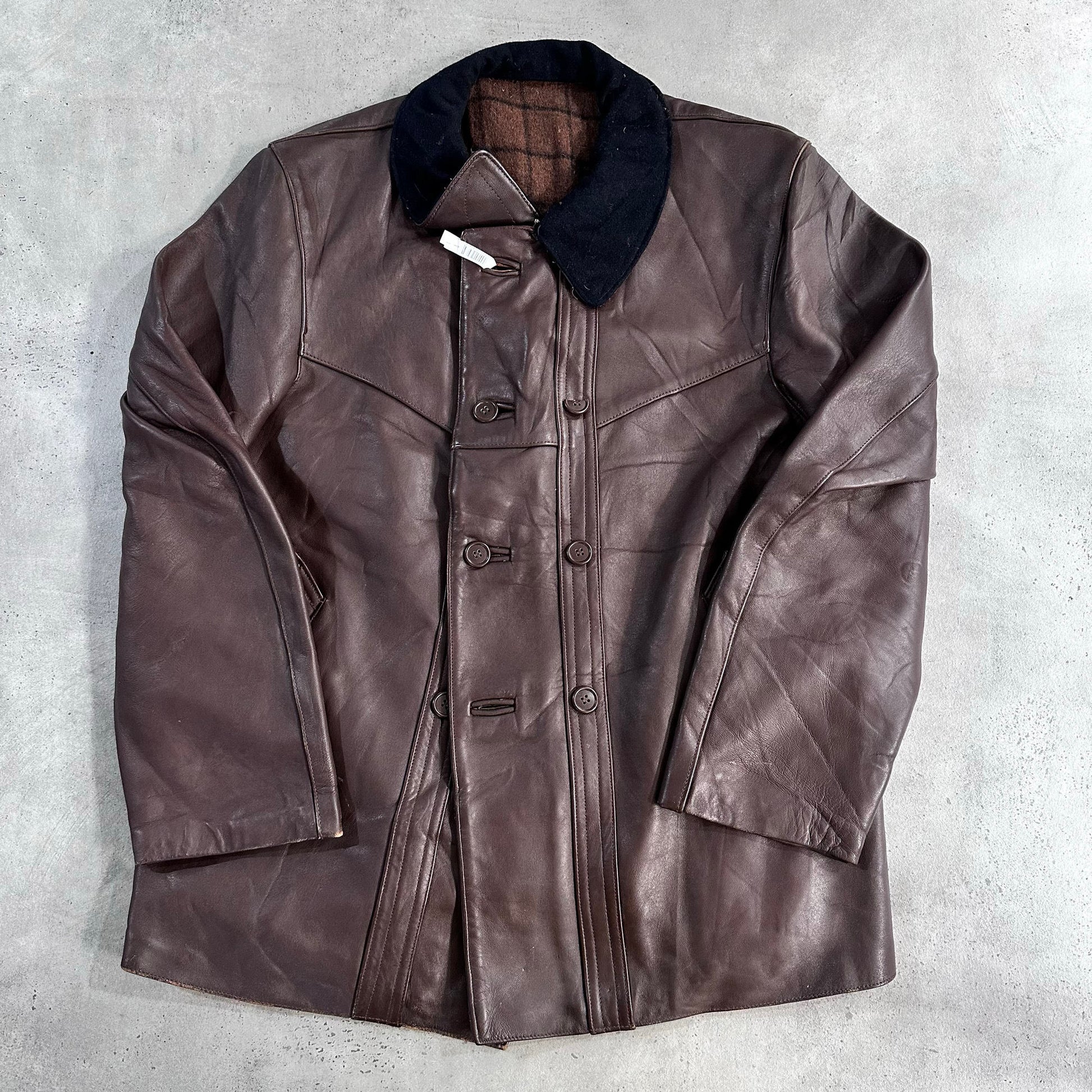 Vintage 50s-60s France Workwear Mid-Length Leather Jackets