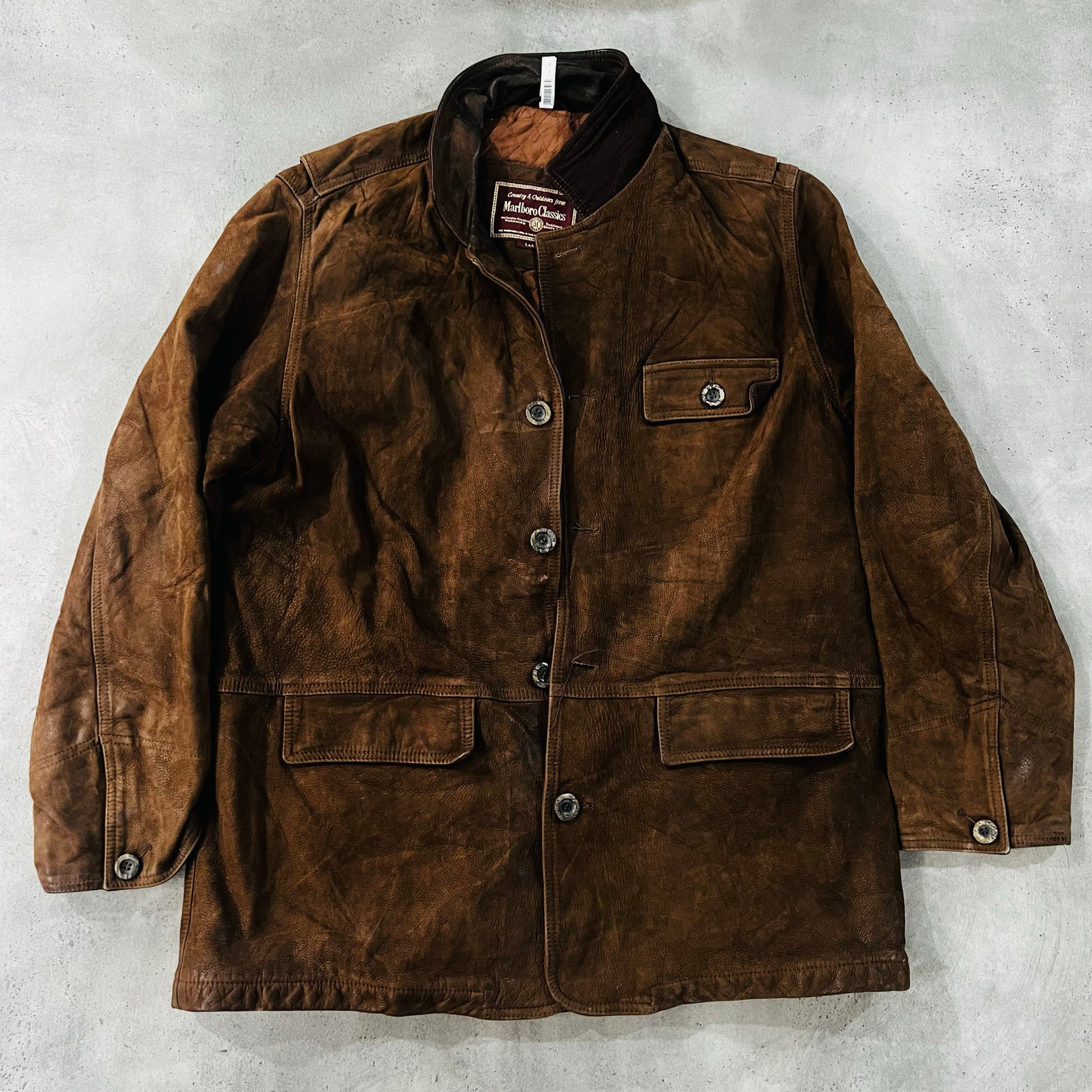 Vintage 70s-90s Italy Marlboro Retro Mid-Length Leather Jackets