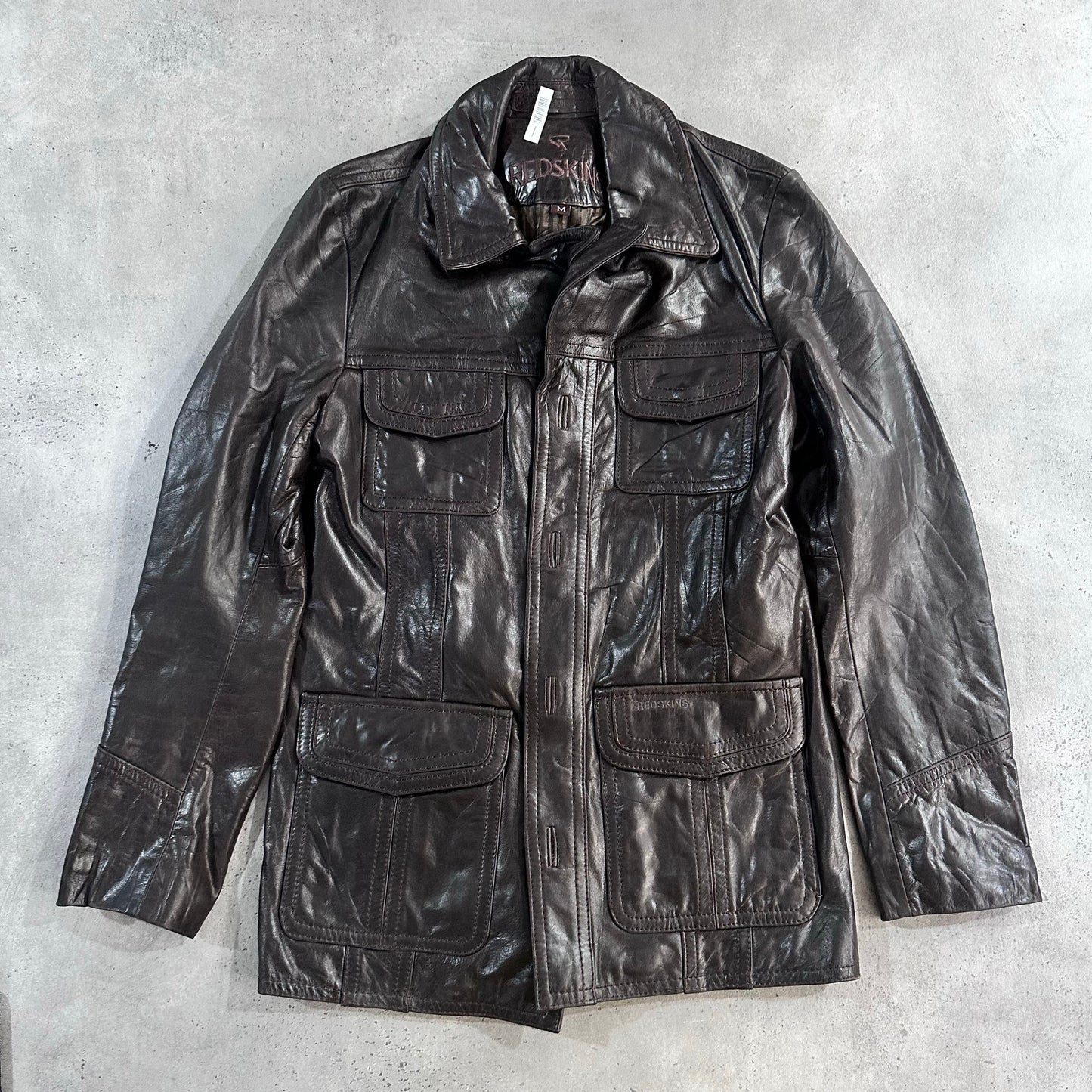 Vintage Redskins Retro Mid-Length Leather Jackets
