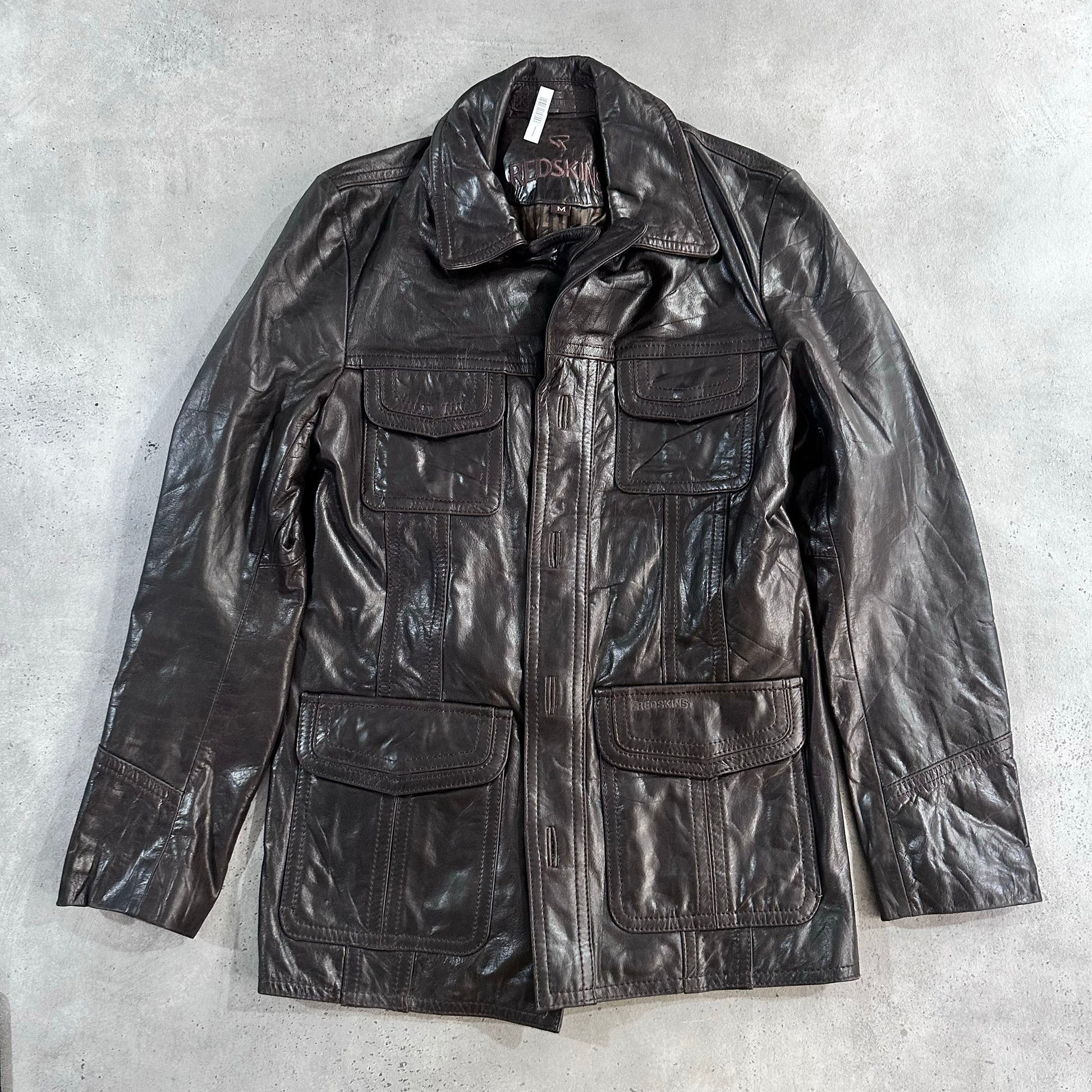 Vintage Redskins Retro Mid-Length Leather Jackets