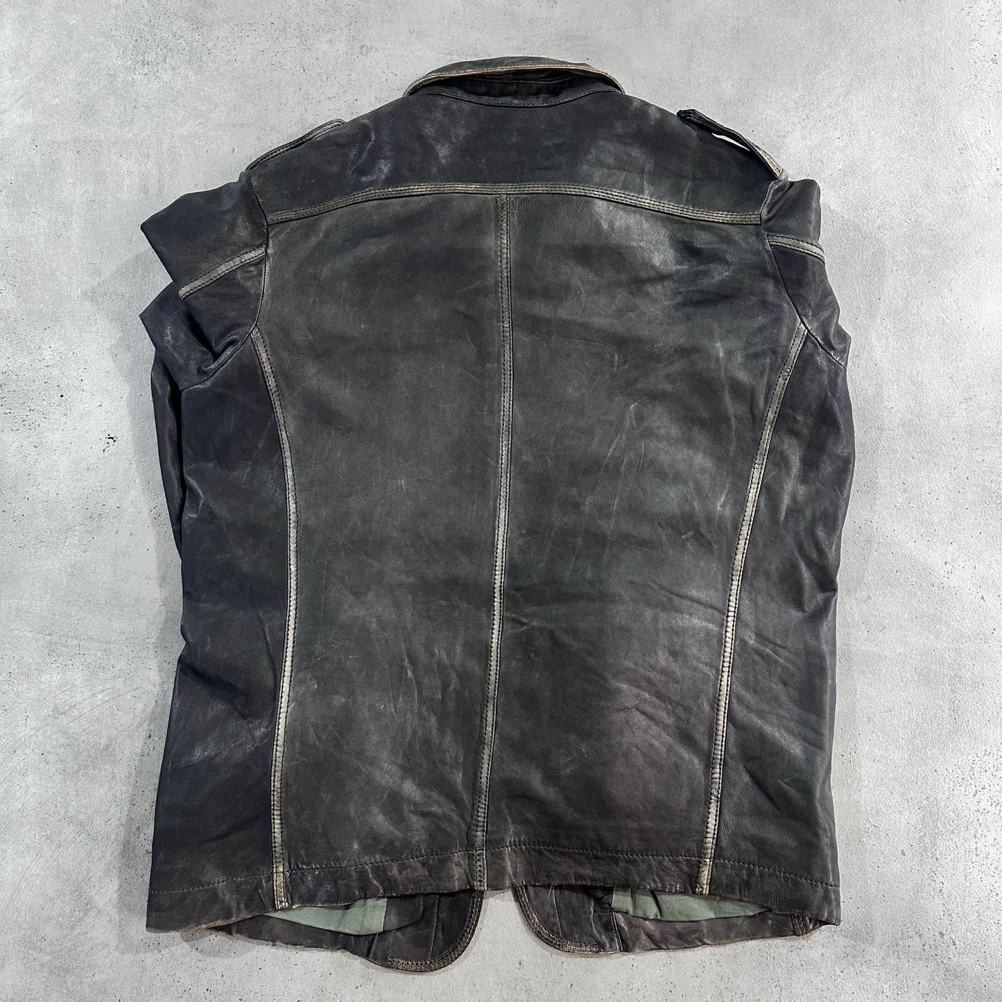 Vintage Turkey Diesel Retro Mid-Length Leather Jackets