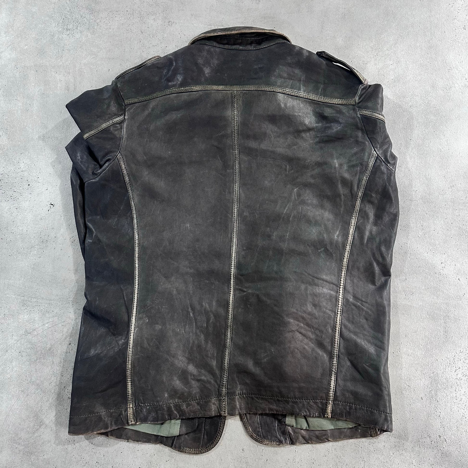 Vintage Turkey Diesel Retro Mid-Length Leather Jackets