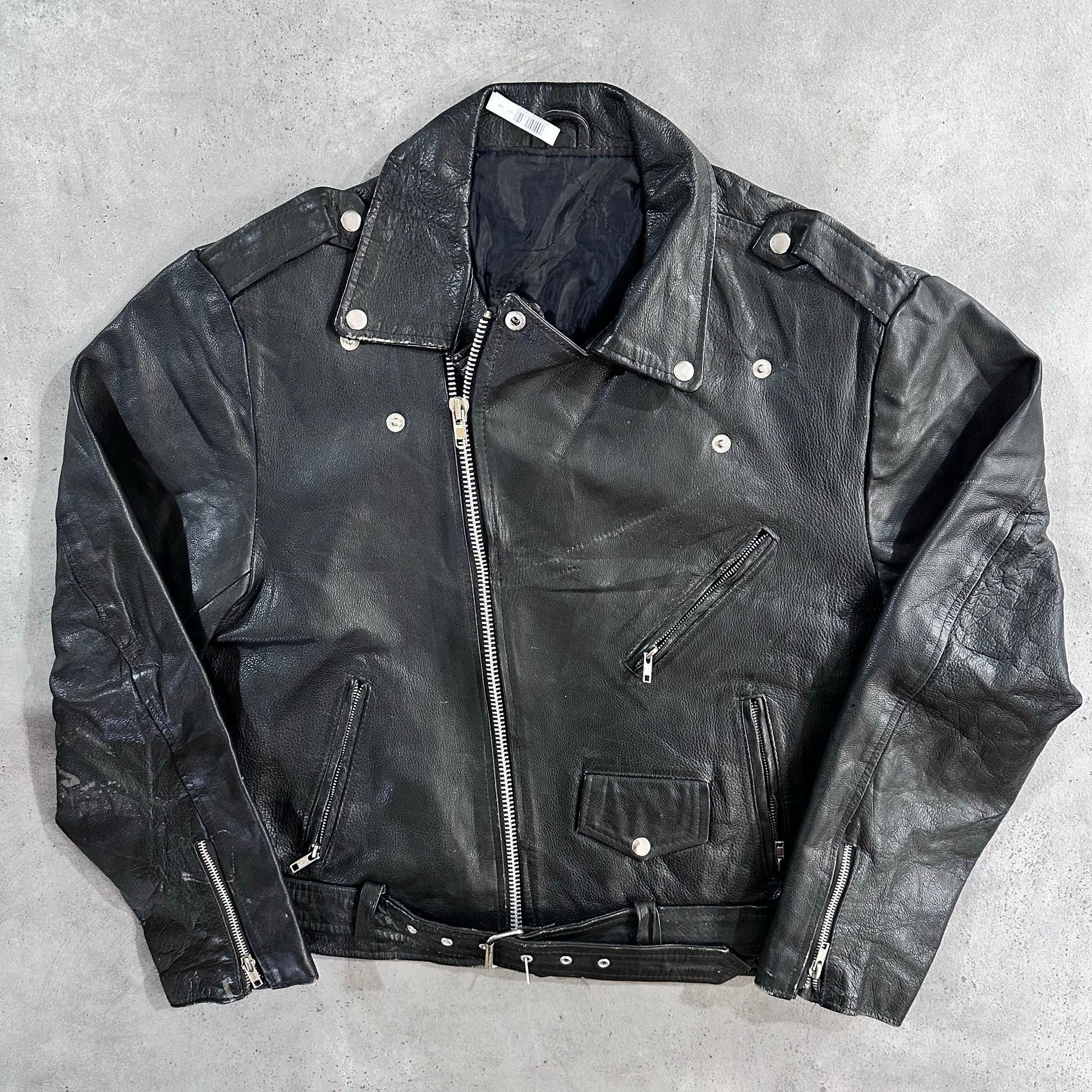 Vintage 70s-90s France Double Rider Leather Jackets