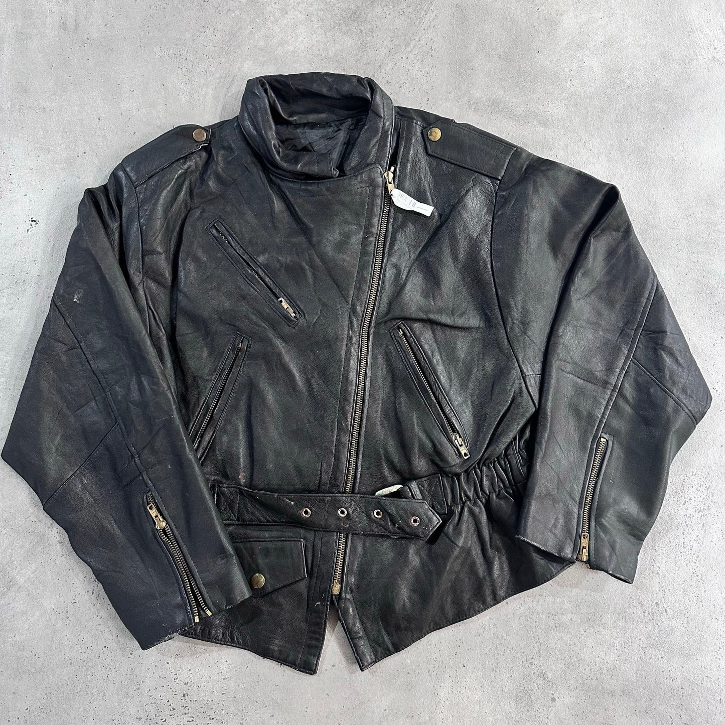 Vintage 70s-90s France Double Rider Leather Jackets