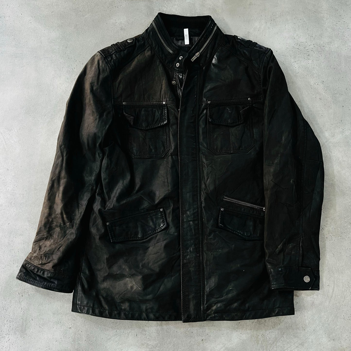 Vintage Oakwood Mid-Length Leather Jackets