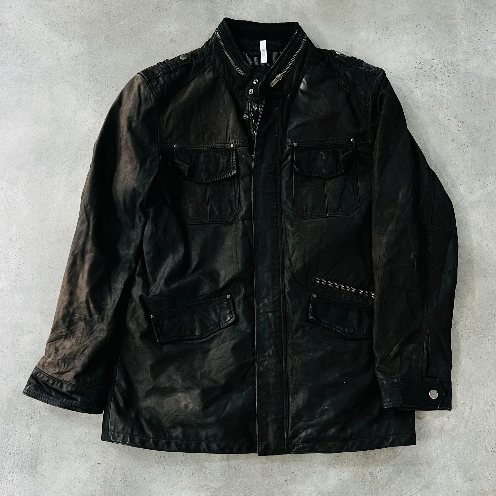 Vintage Oakwood Mid-Length Leather Jackets