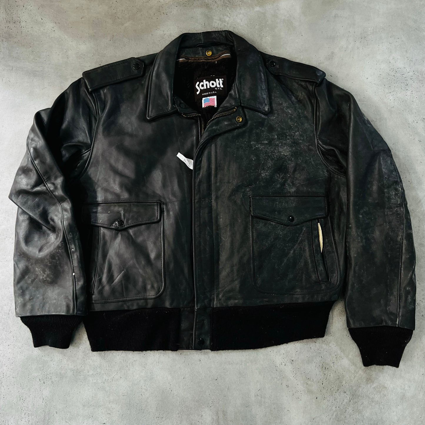 Vintage 70s-90s USA Schott Military A-2 Leather Jackets