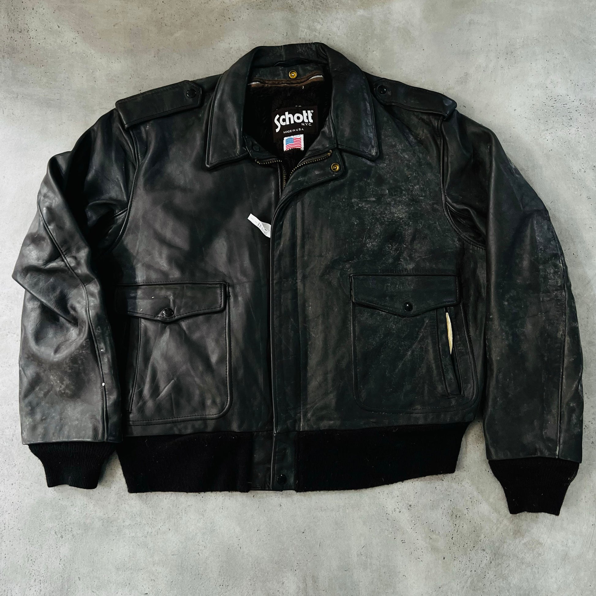 Vintage 70s-90s USA Schott Military A-2 Leather Jackets