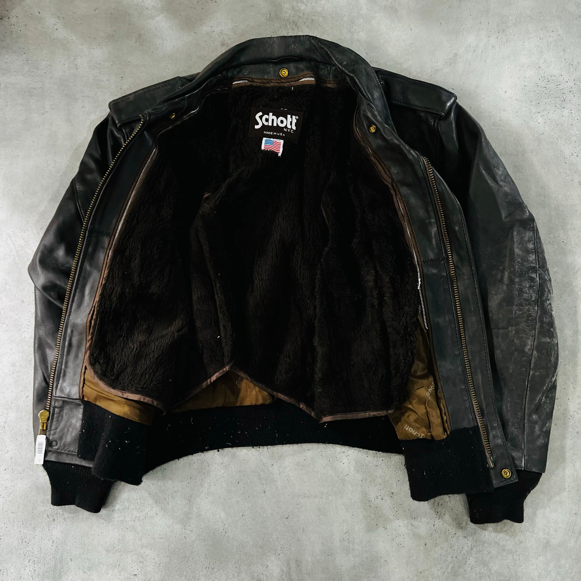 Vintage 70s-90s USA Schott Military A-2 Leather Jackets