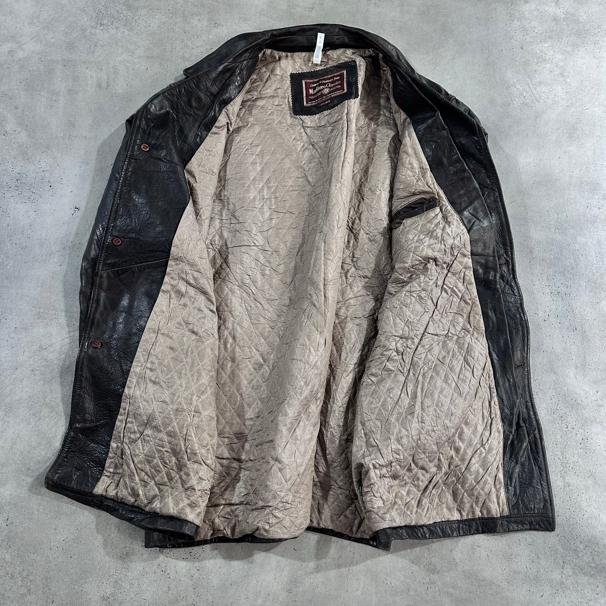 Vintage 70s-90s Romania Marlboro Retro Mid-Length Leather Jackets