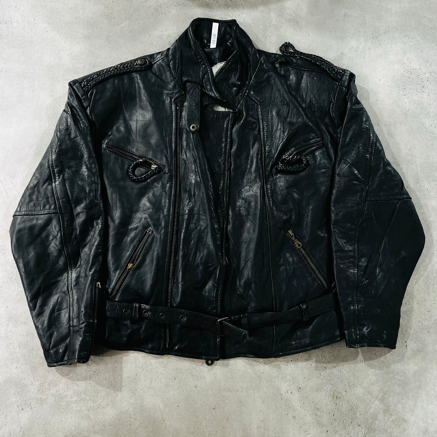 Vintage 70s-90s France Double Rider Leather Jackets