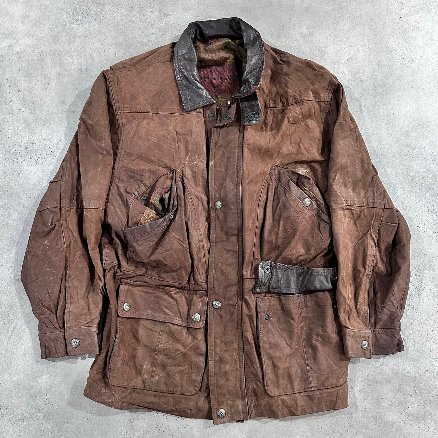 Vintage 70s-90s Chevignon Workwear Mid-Length Leather Jackets