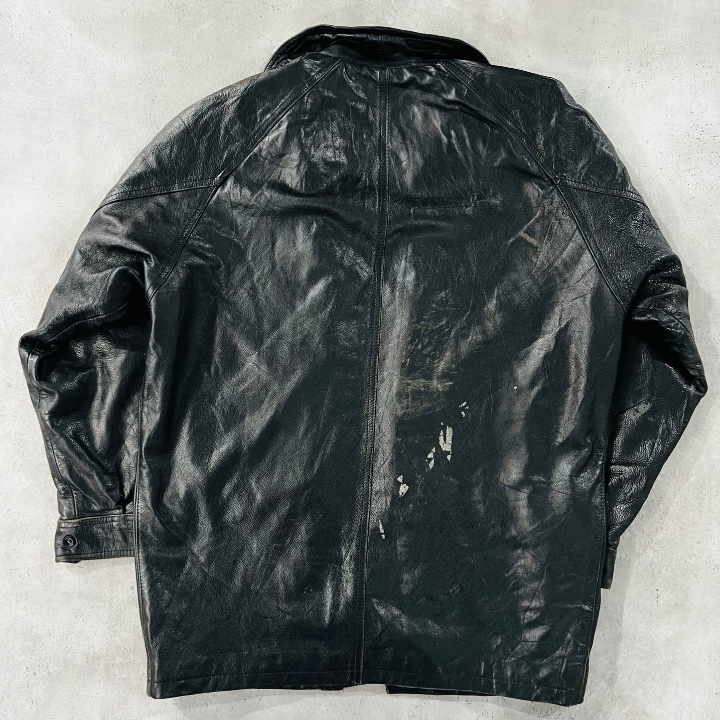 Vintage France Military Mid-Length Leather Jackets
