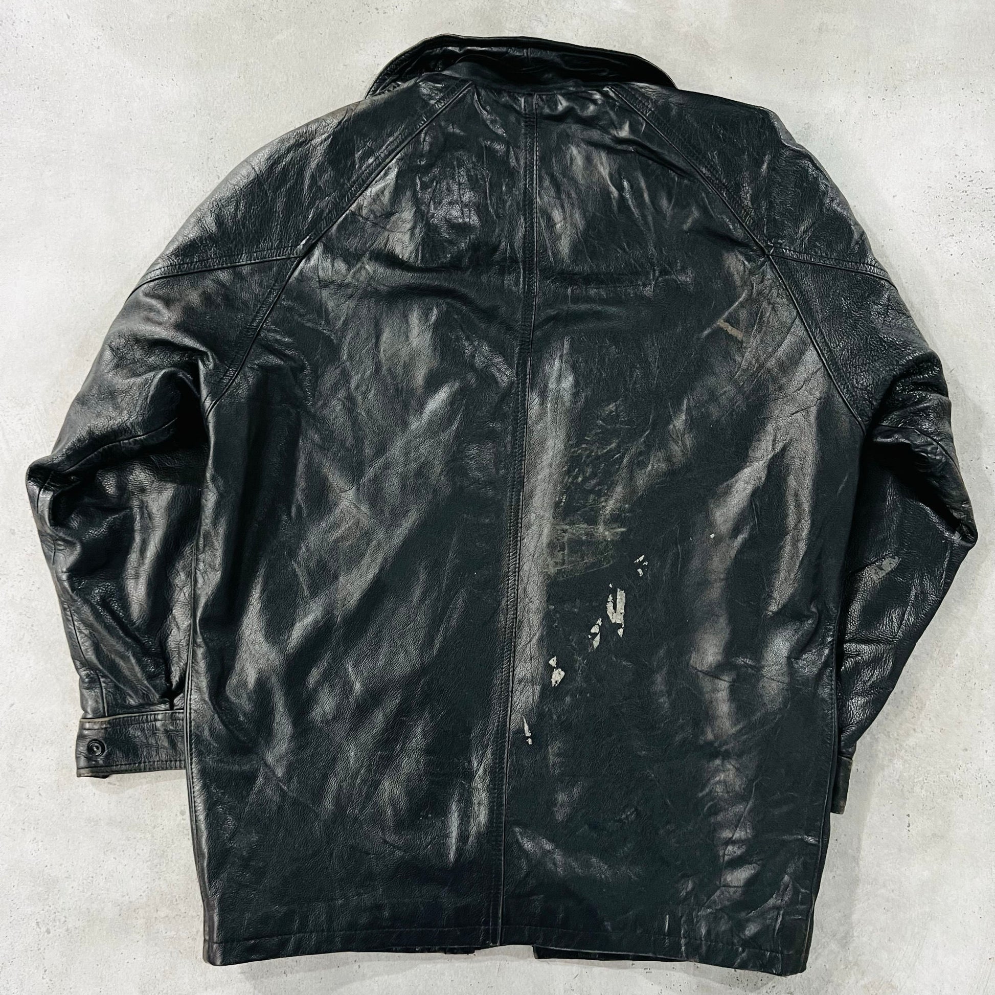 Vintage France Military Mid-Length Leather Jackets