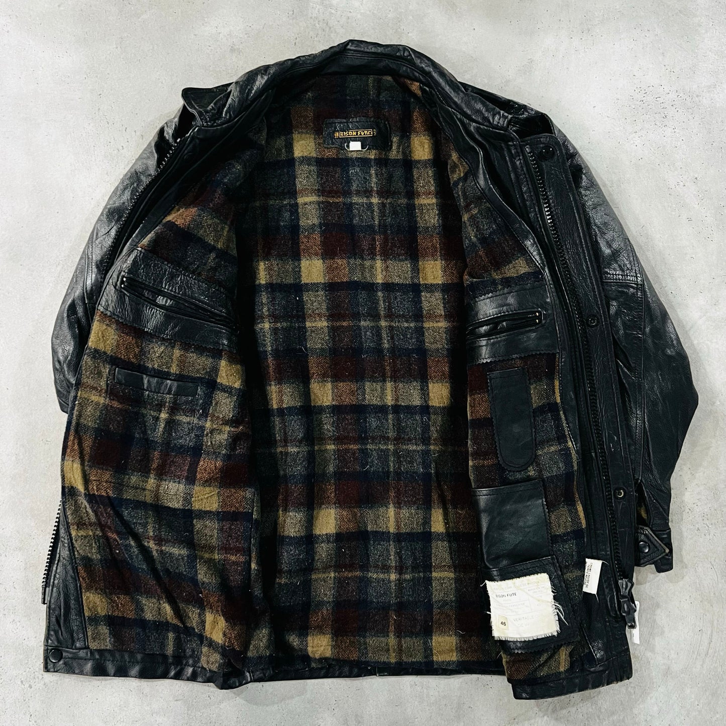 Vintage France Military Mid-Length Leather Jackets