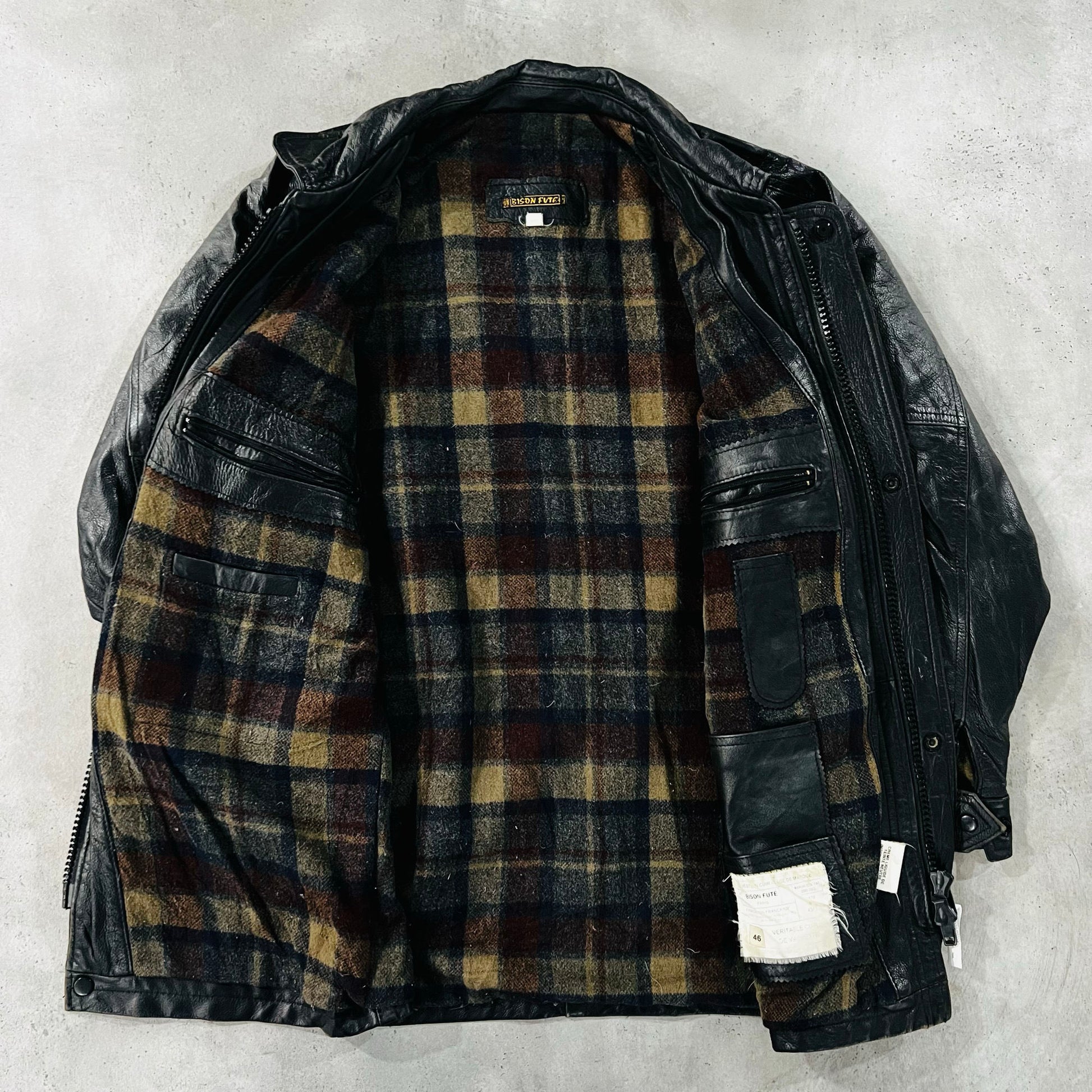 Vintage France Military Mid-Length Leather Jackets