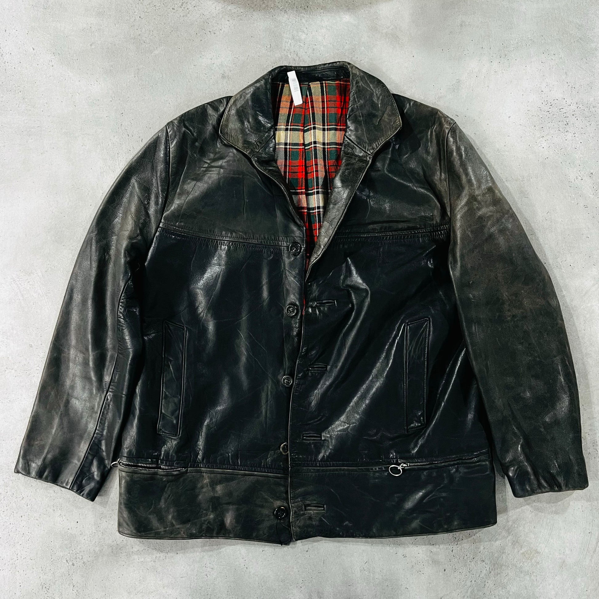 Vintage 50s-60s France Workwear Leather Jackets