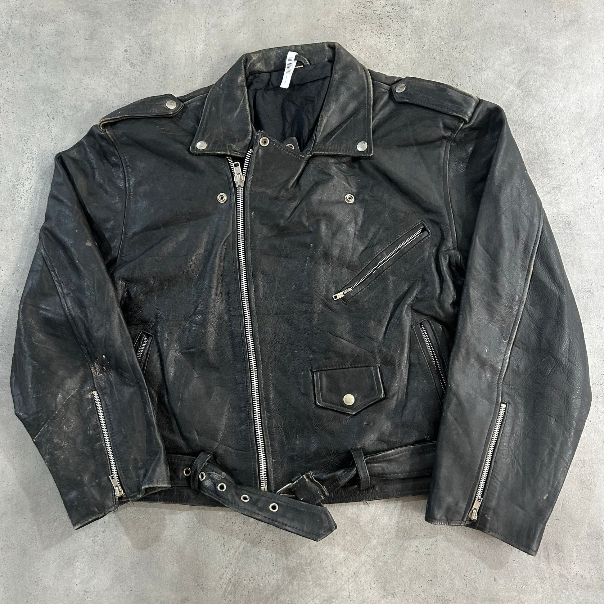 Vintage 70s-90s France Double Rider Leather Jackets