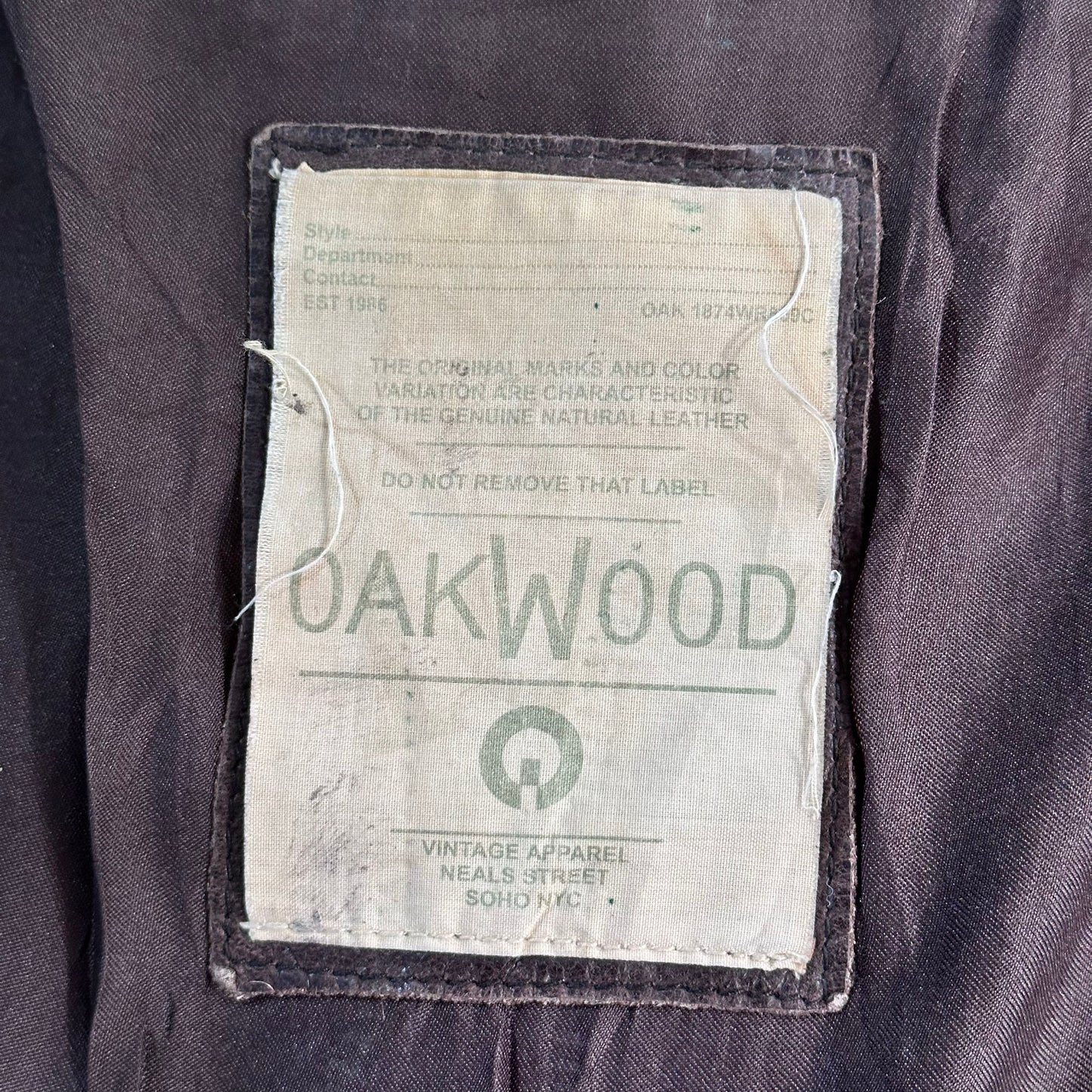 Vintage Oakwood Leather Jackets