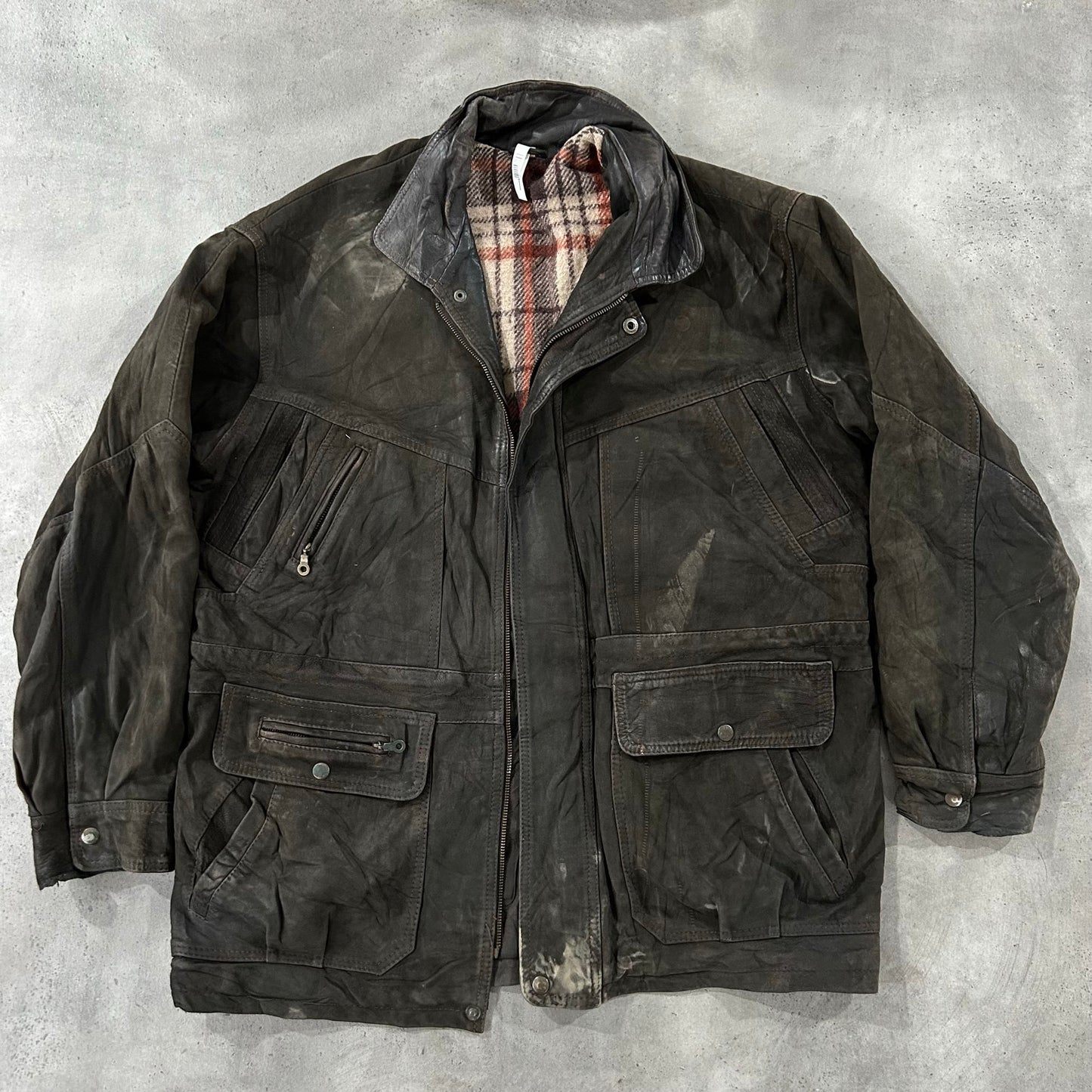 Vintage 70s-90s France Chevignon Workwear Mid-Length Leather Jackets