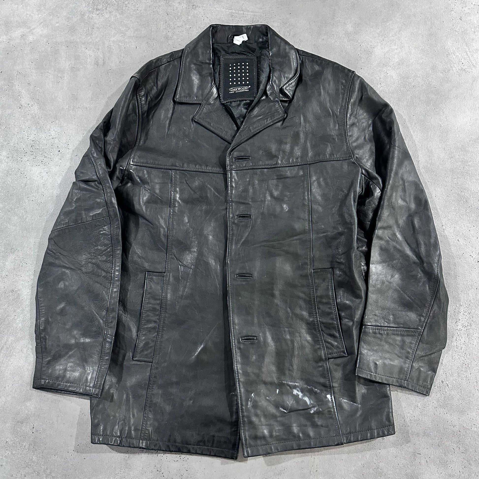 Vintage 70s-90s France Oakwood Retro Mid-Length Leather Jackets