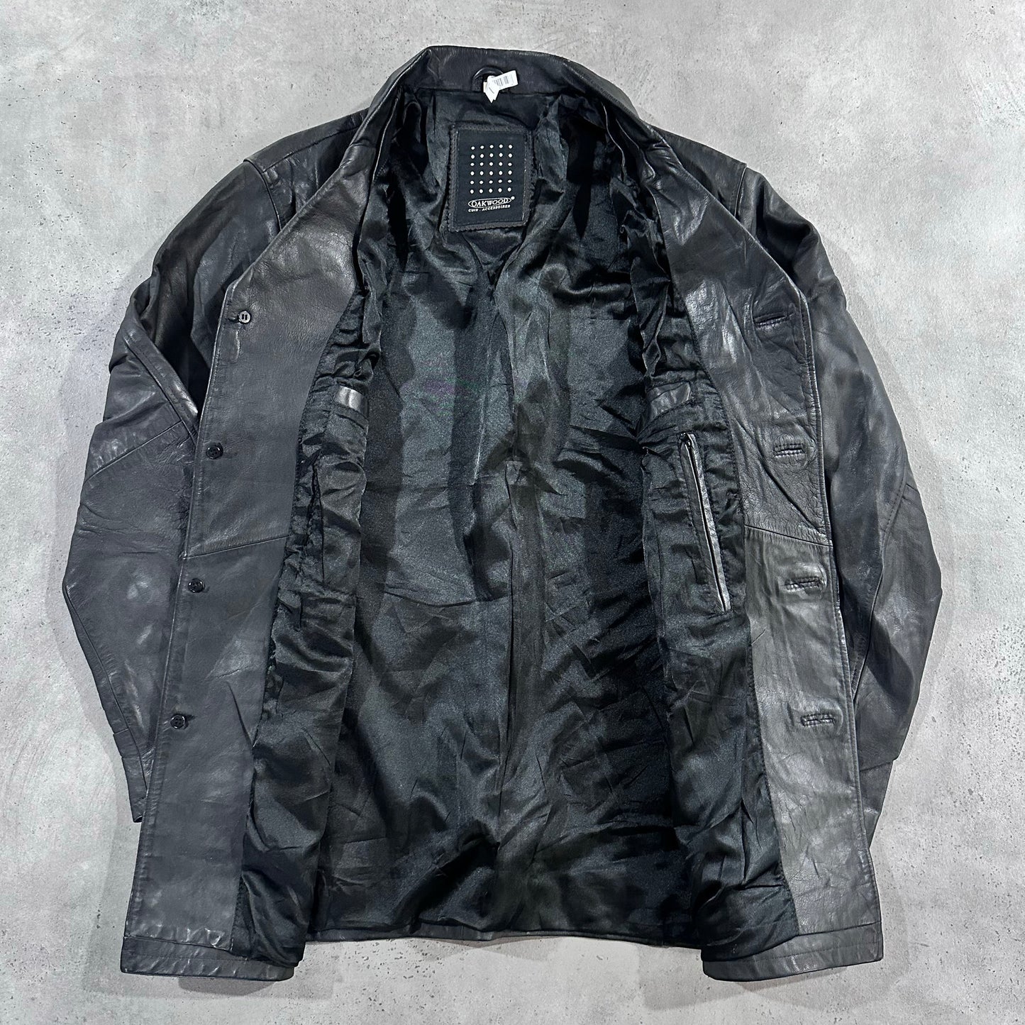 Vintage 70s-90s France Oakwood Retro Mid-Length Leather Jackets