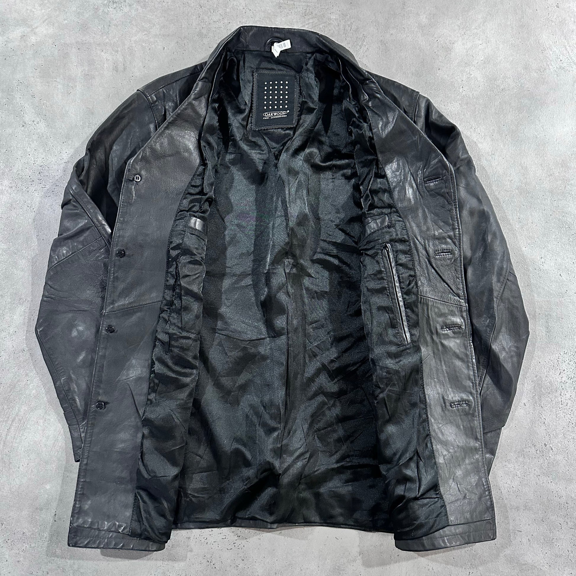 Vintage 70s-90s France Oakwood Retro Mid-Length Leather Jackets