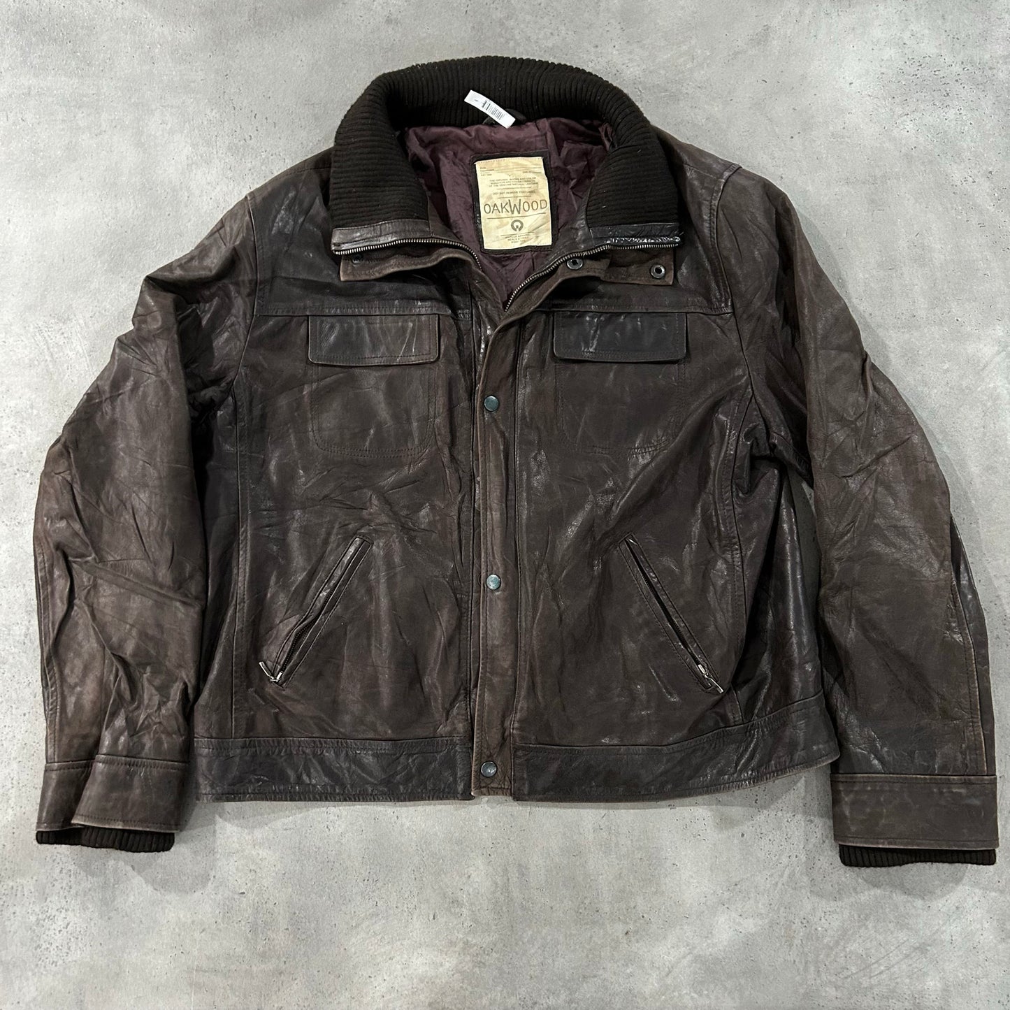 Vintage Oakwood Retro Flight Leather Jackets