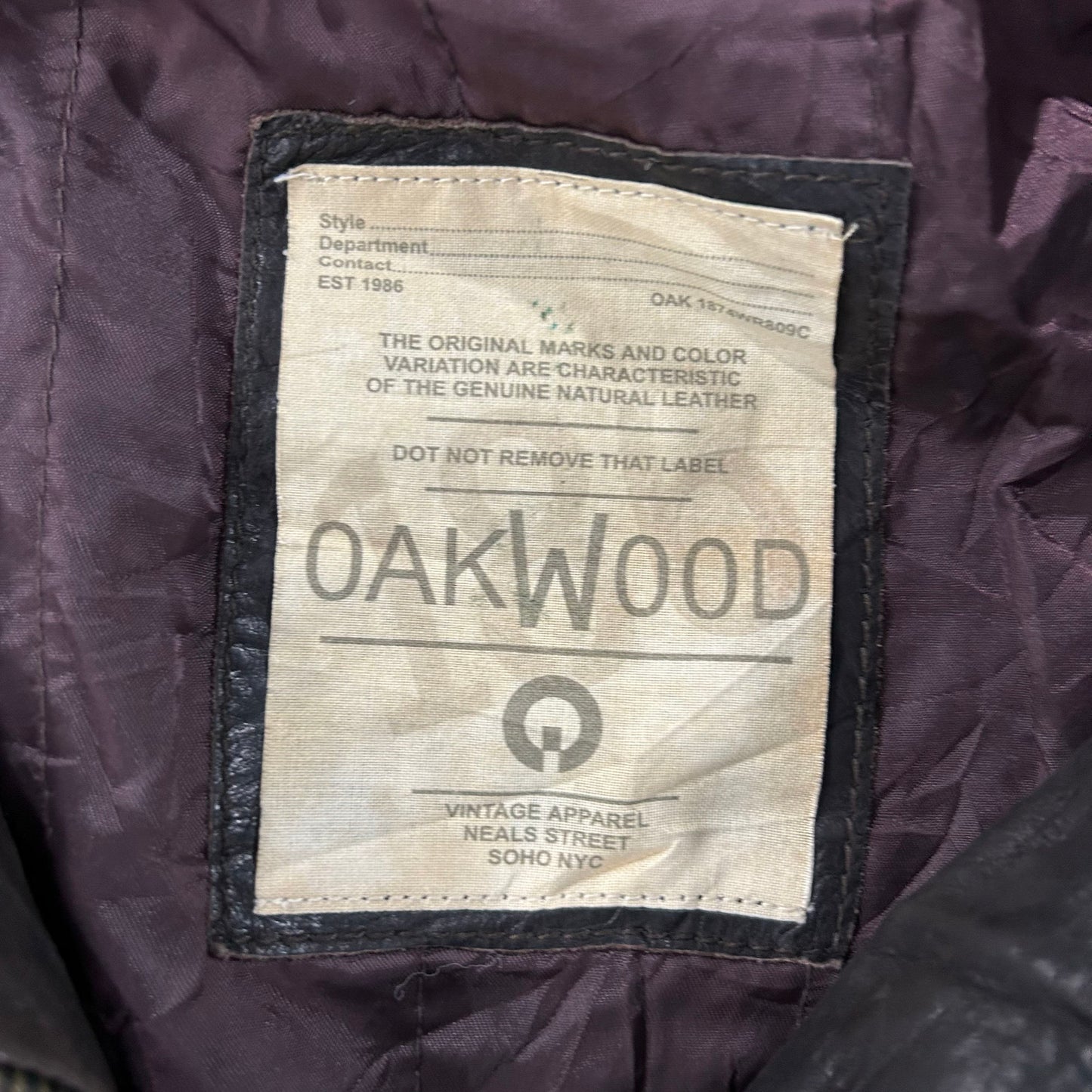 Vintage Oakwood Retro Flight Leather Jackets