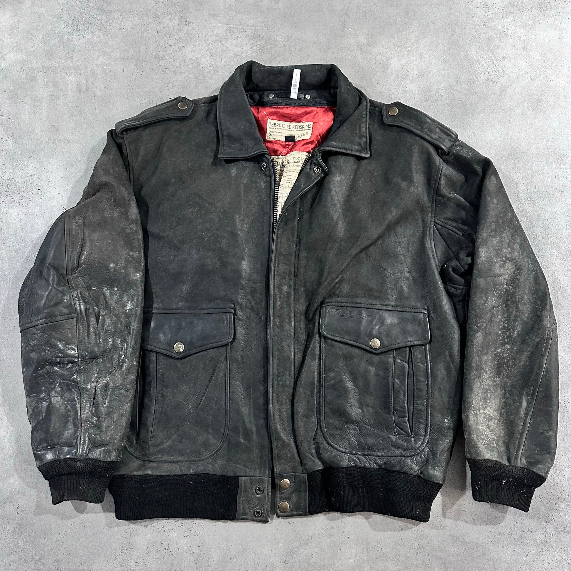 Vintage 70s-90s France Redskins Military Flight Leather Jackets