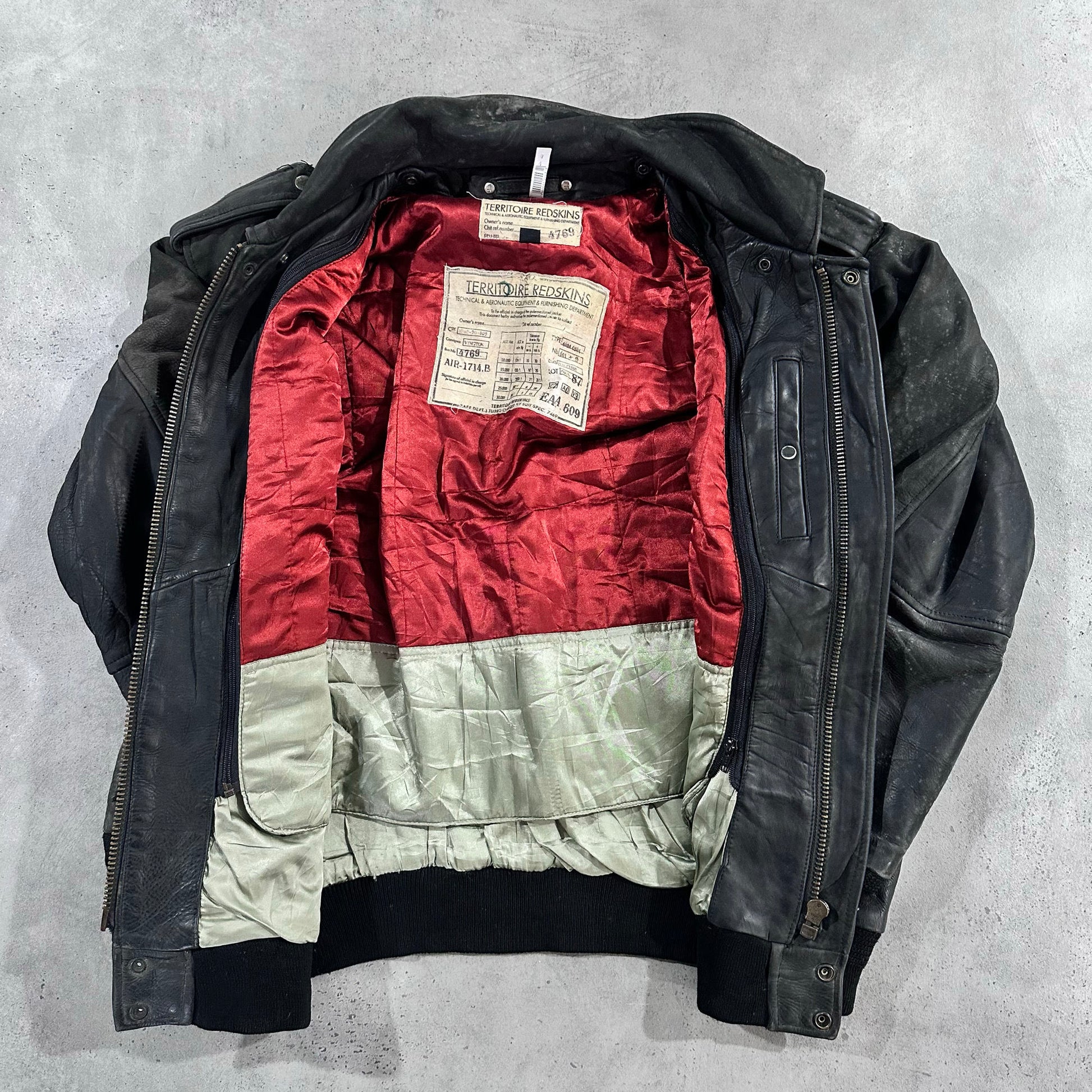 Vintage 70s-90s France Redskins Military Flight Leather Jackets