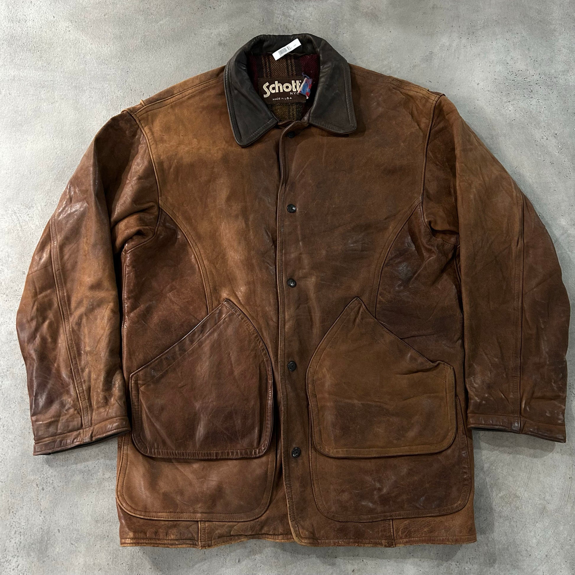 Vintage 70s-90s USA Schott Workwear Mid-Length Leather Jackets