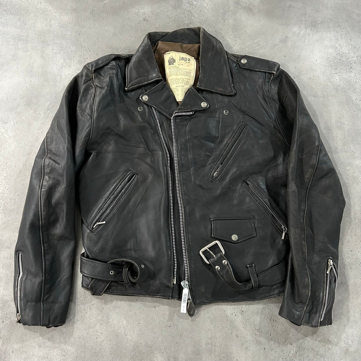 Vintage 70s-90s France Double Rider Leather Jackets