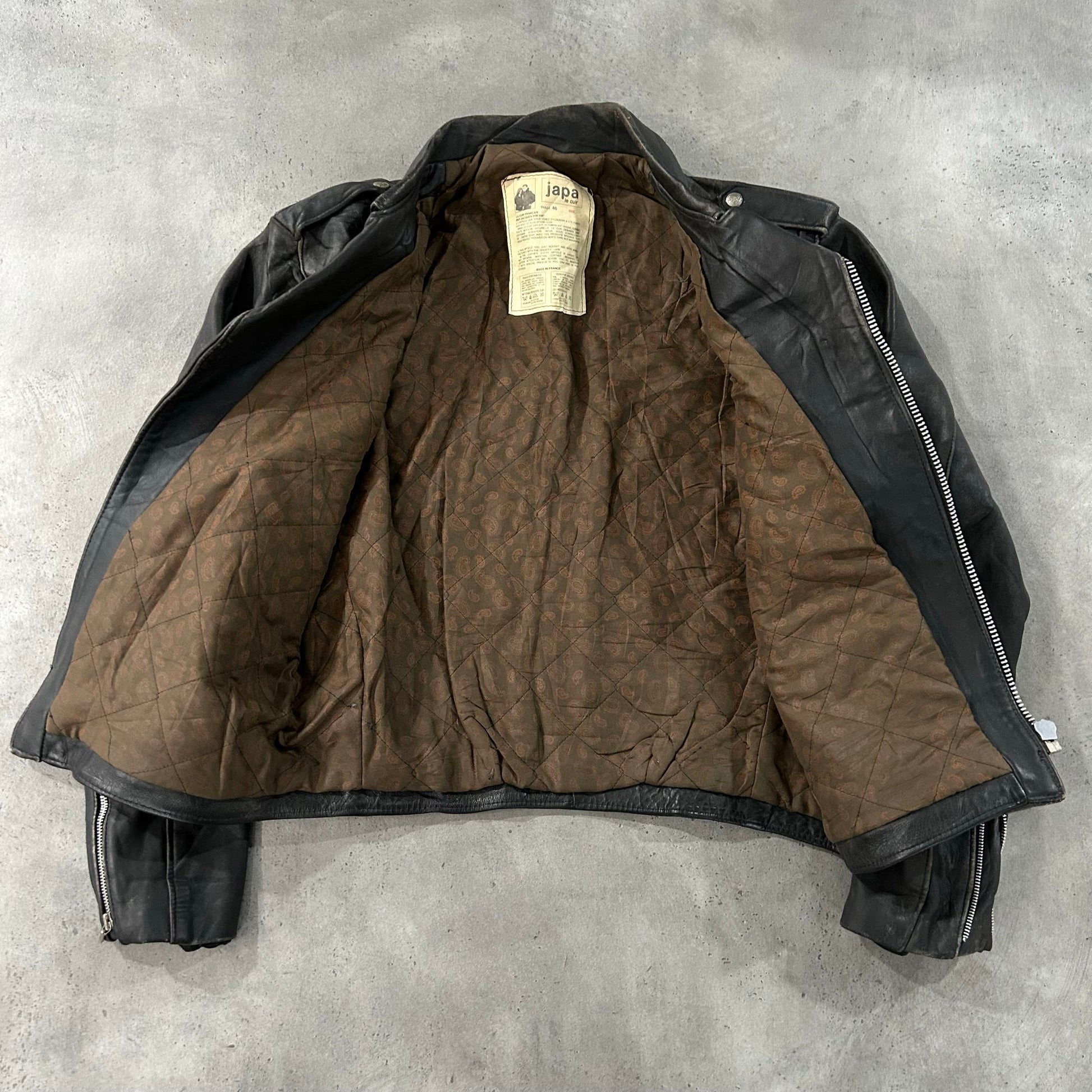 Vintage 70s-90s France Double Rider Leather Jackets