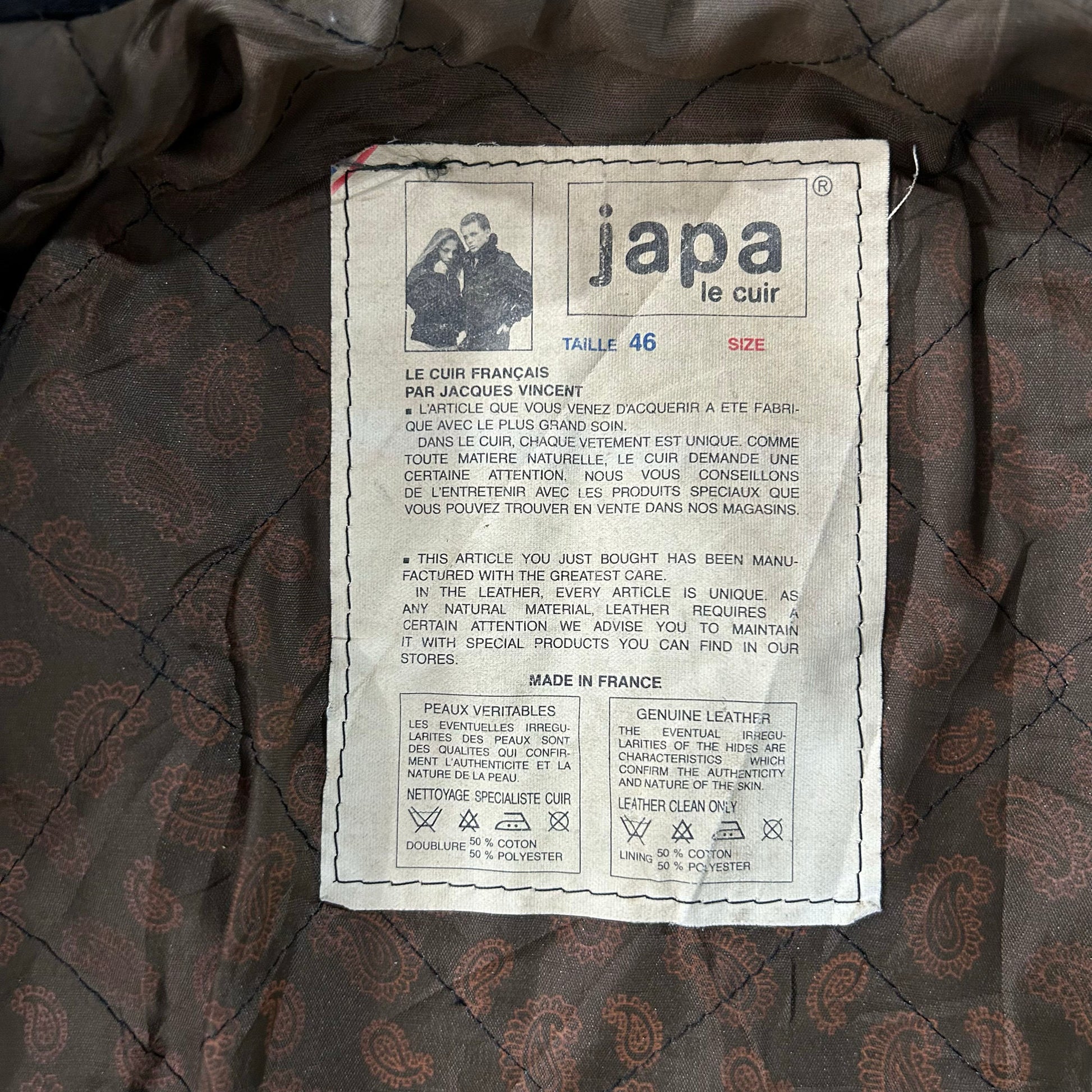 Vintage 70s-90s France Double Rider Leather Jackets