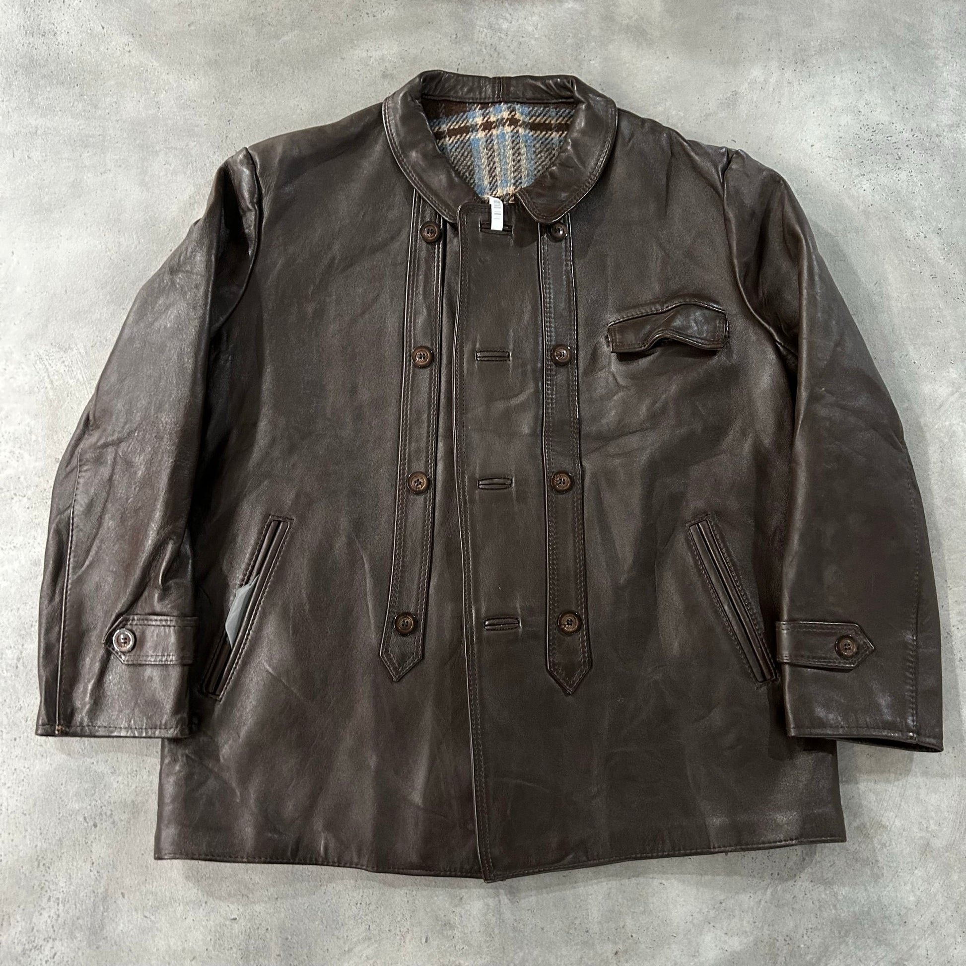 Vintage 50s-60s France Workwear Mid-Length Leather Jackets