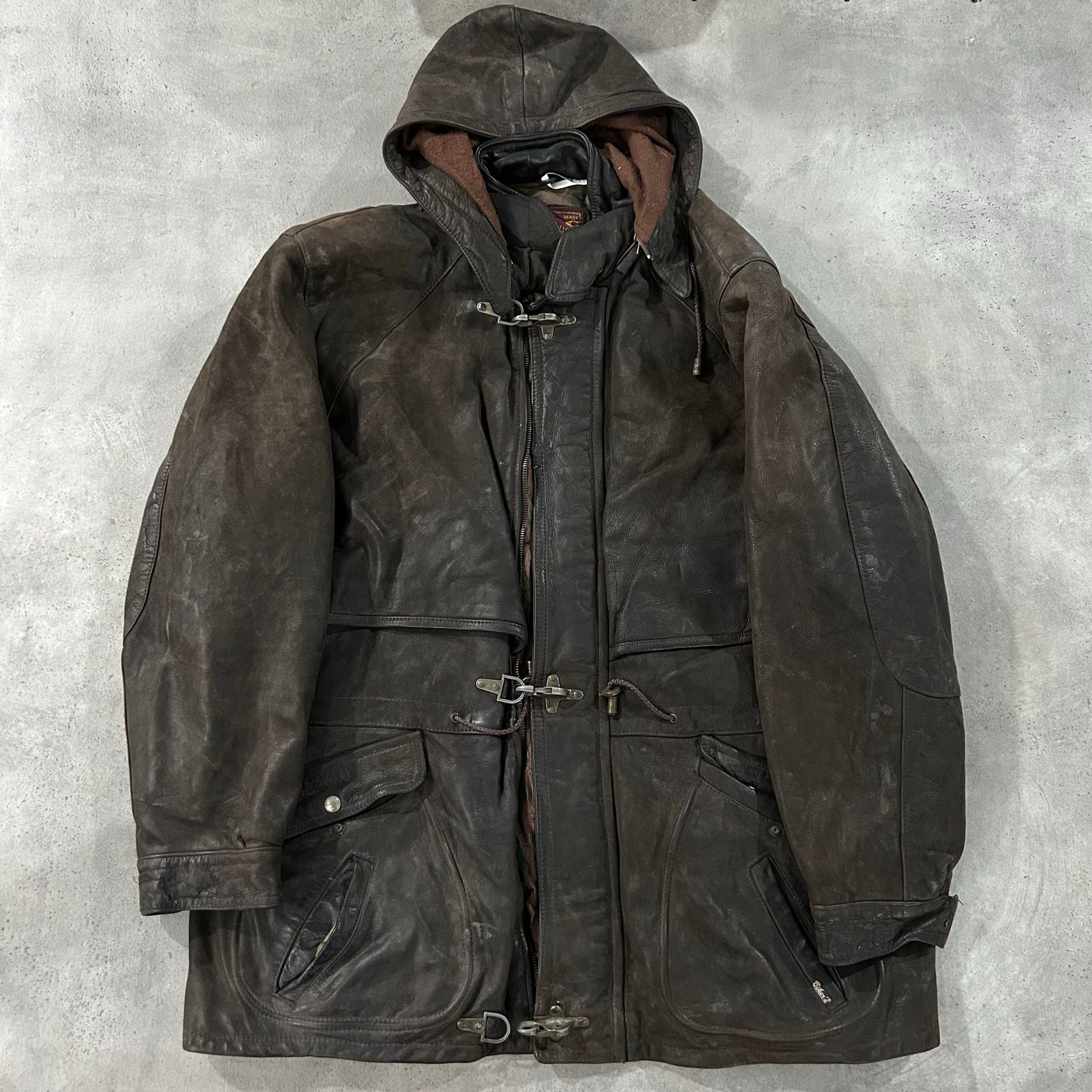 Vintage 70s-90s France Workwear Mid-Length Leather Jackets