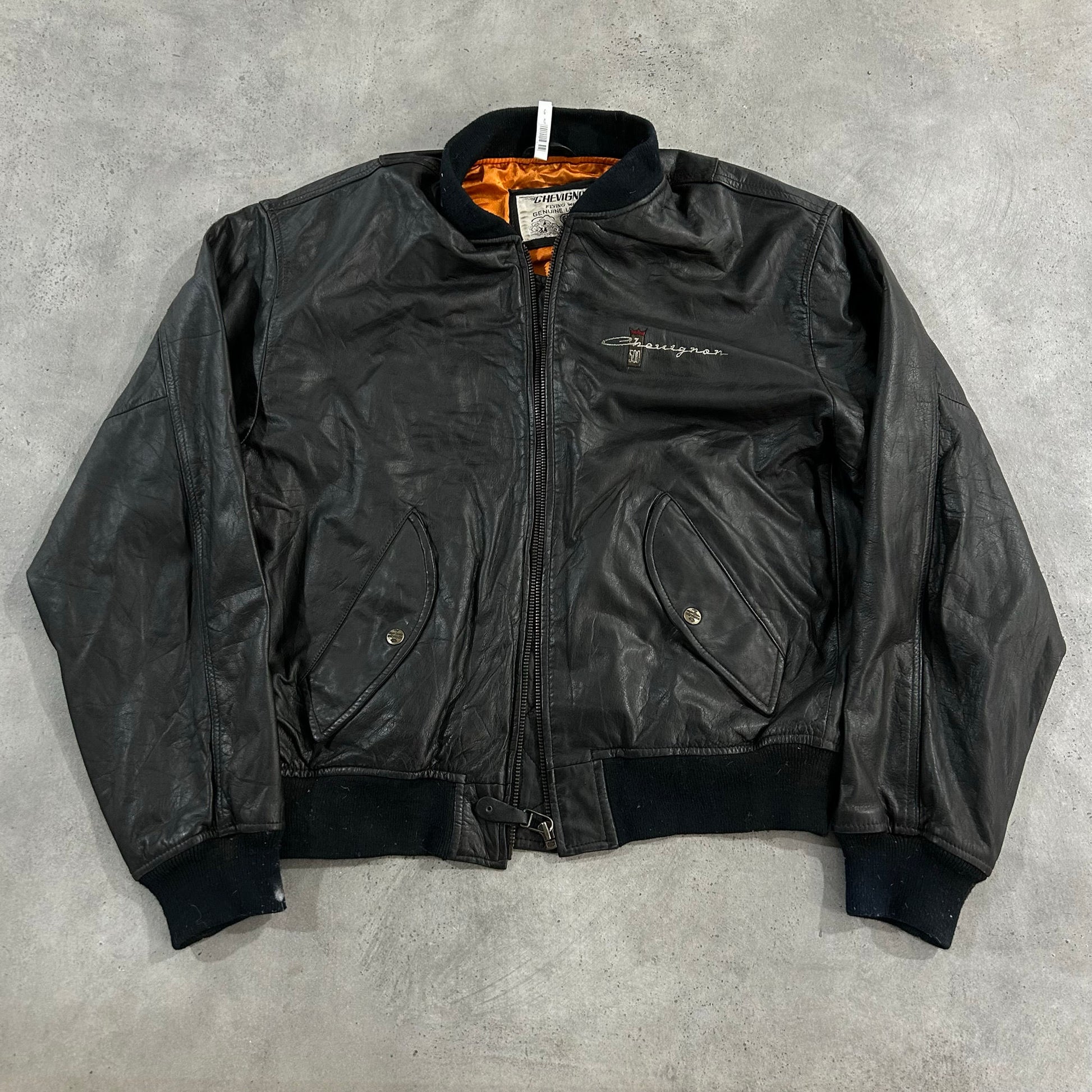Vintage 70s-90s France Chevignon Military Flight Leather Jackets