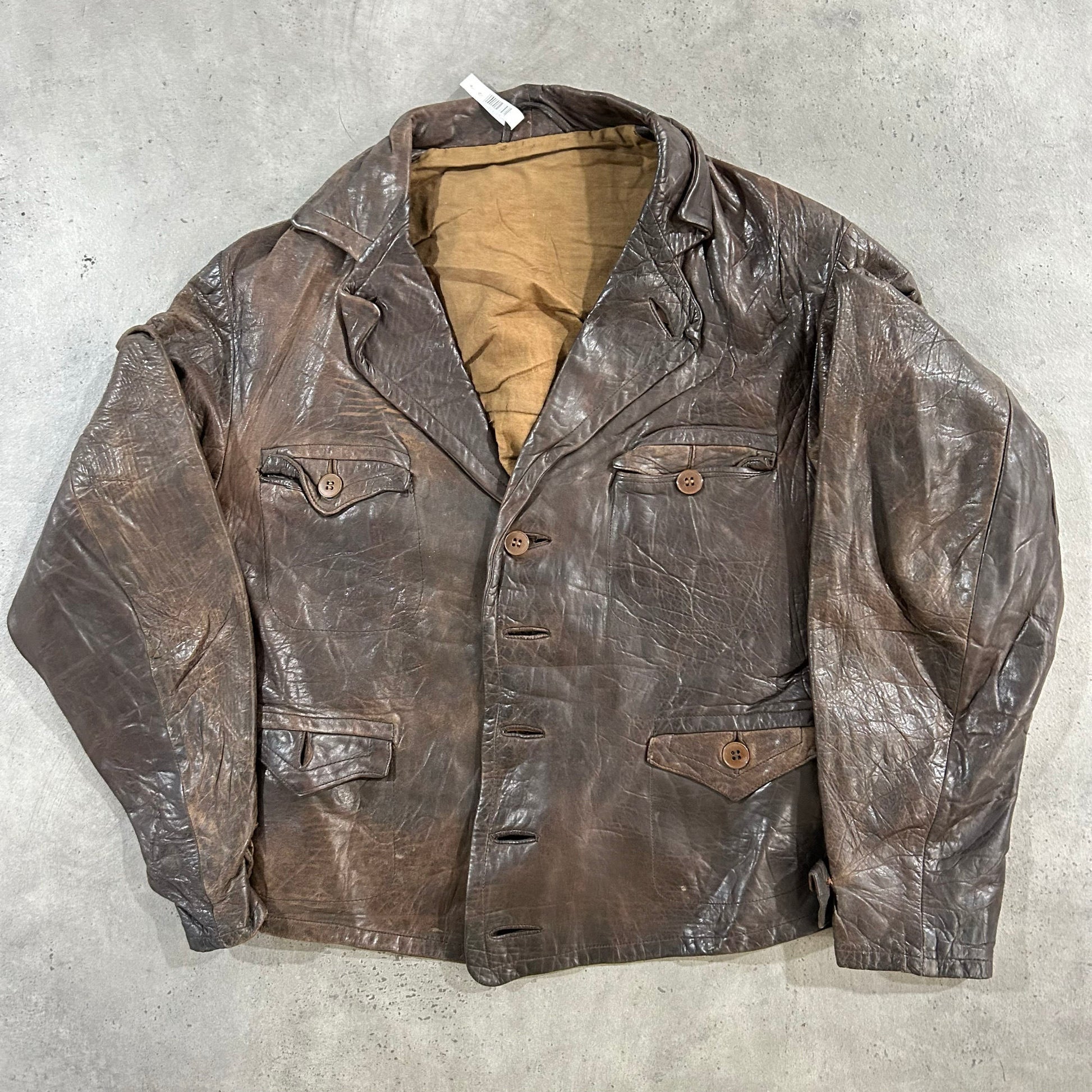 Vintage Antique France Workwear Leather Jackets