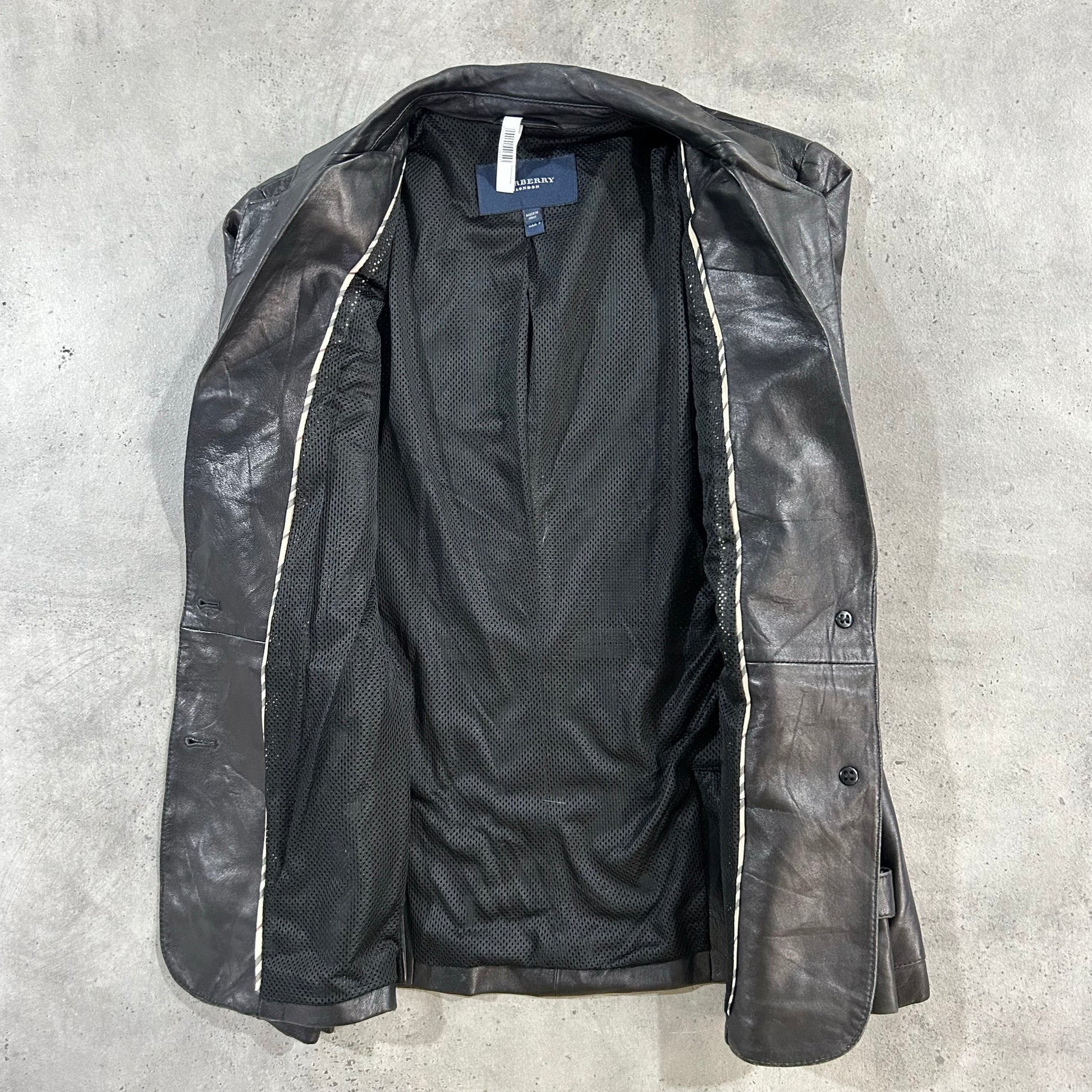 Vintage Italy Burberry Pre-owned Luxury Leather Jackets